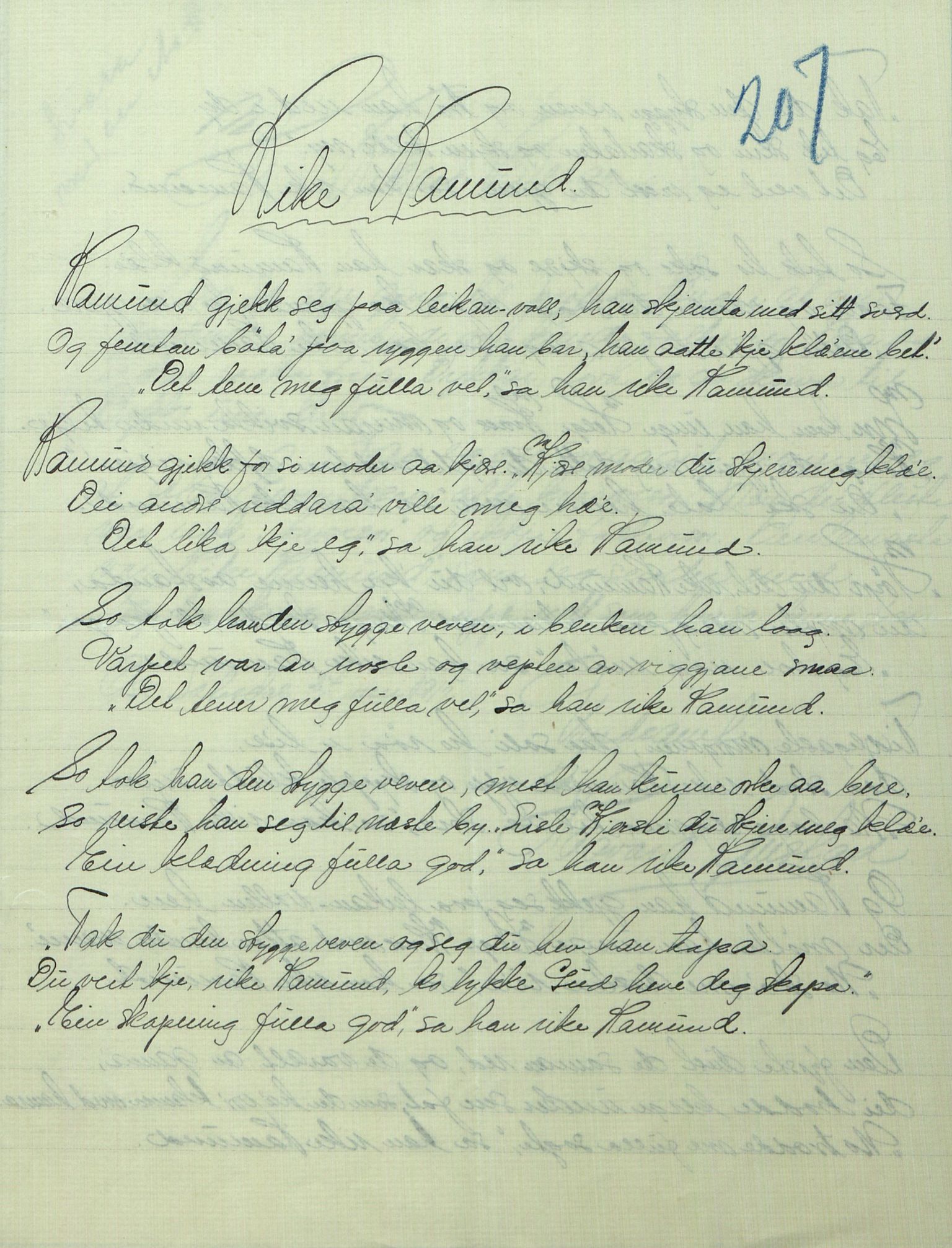 Rikard Berge, TEMU/TGM-A-1003/F/L0008/0012: 300-340 / 311 Brev, også viser og noen regler og rim. Skikker fra Valdres, 1913, s. 207