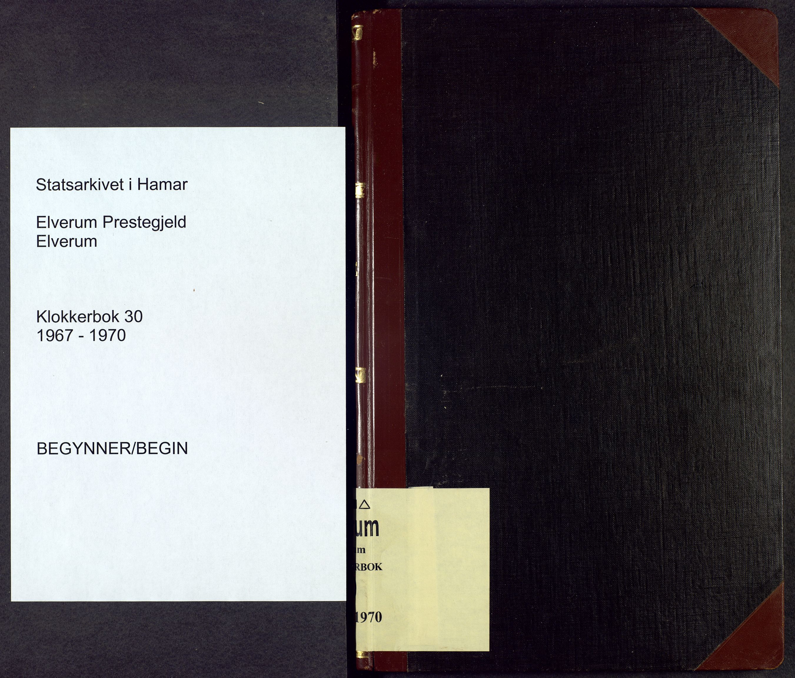 Elverum prestekontor, SAH/PREST-044/H/Ha/Hab/L0030: Klokkerbok nr. 30, 1967-1970