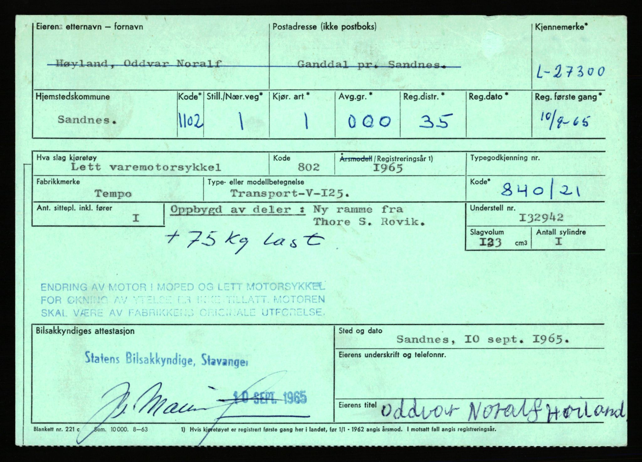 Stavanger trafikkstasjon, AV/SAST-A-101942/0/F/L0045: L-27000 - L-27799, 1930-1971, s. 713
