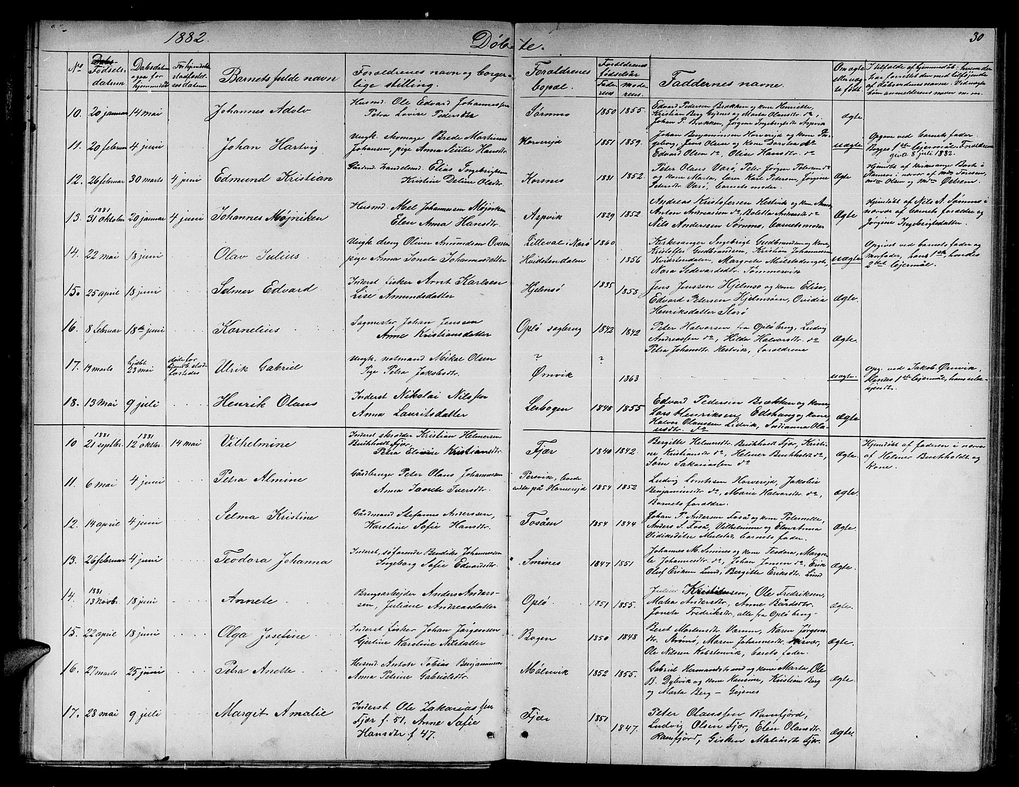Ministerialprotokoller, klokkerbøker og fødselsregistre - Nord-Trøndelag, SAT/A-1458/780/L0650: Klokkerbok nr. 780C02, 1866-1884, s. 30