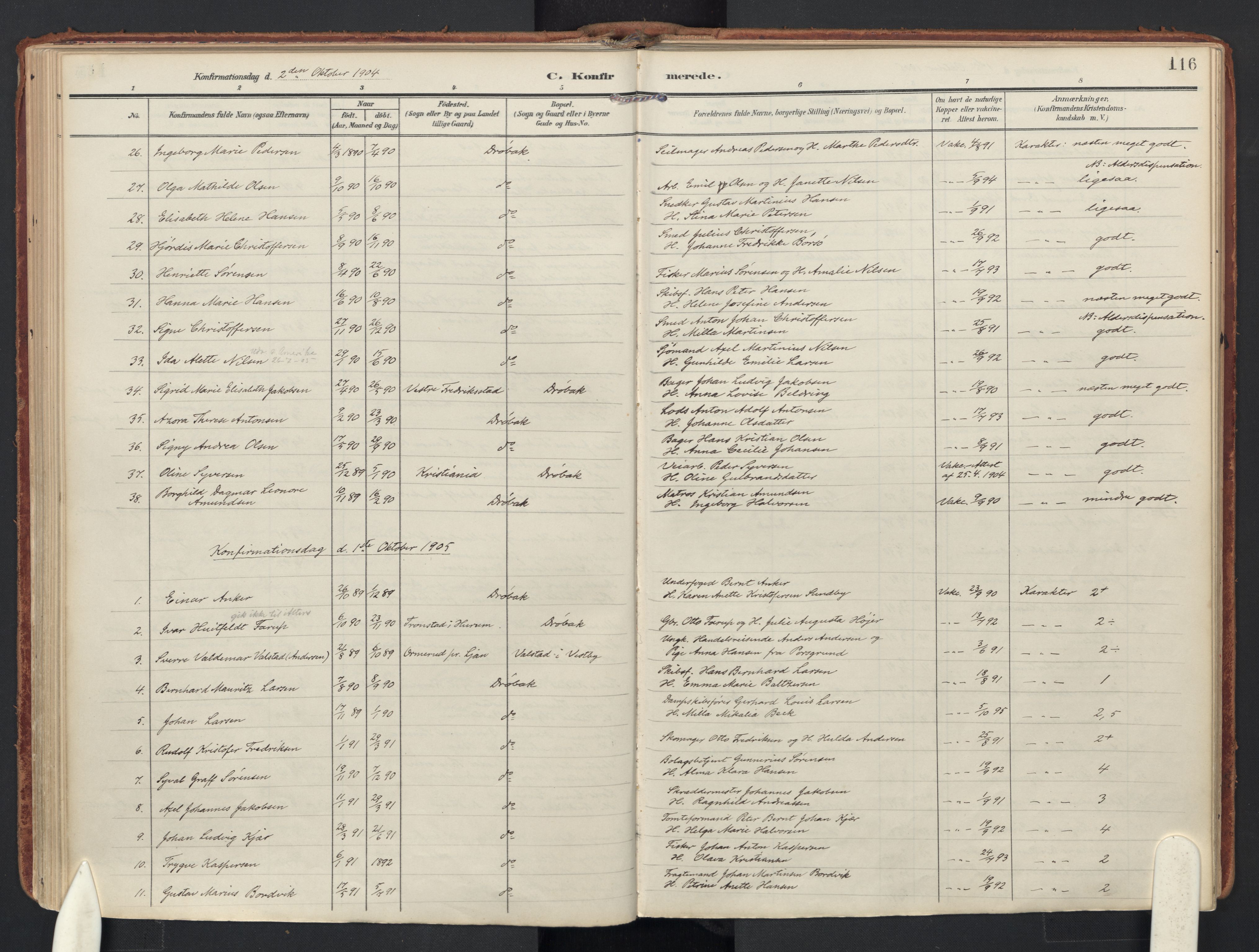 Drøbak prestekontor Kirkebøker, AV/SAO-A-10142a/F/Fb/L0003: Ministerialbok nr. II 3, 1897-1918, s. 116