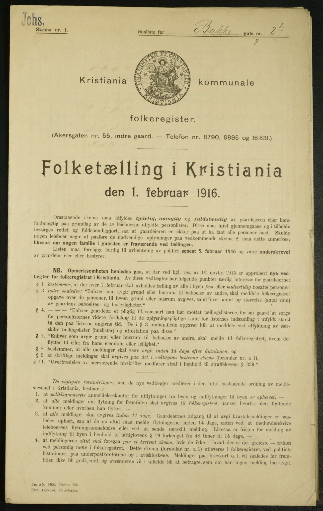 OBA, Kommunal folketelling 1.2.1916 for Kristiania, 1916, s. 2725