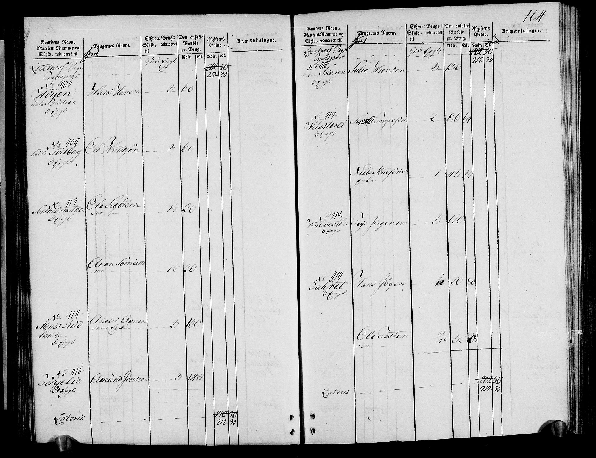 Rentekammeret inntil 1814, Realistisk ordnet avdeling, AV/RA-EA-4070/N/Ne/Nea/L0095: Lista fogderi. Oppebørselsregister, 1803-1804, s. 108