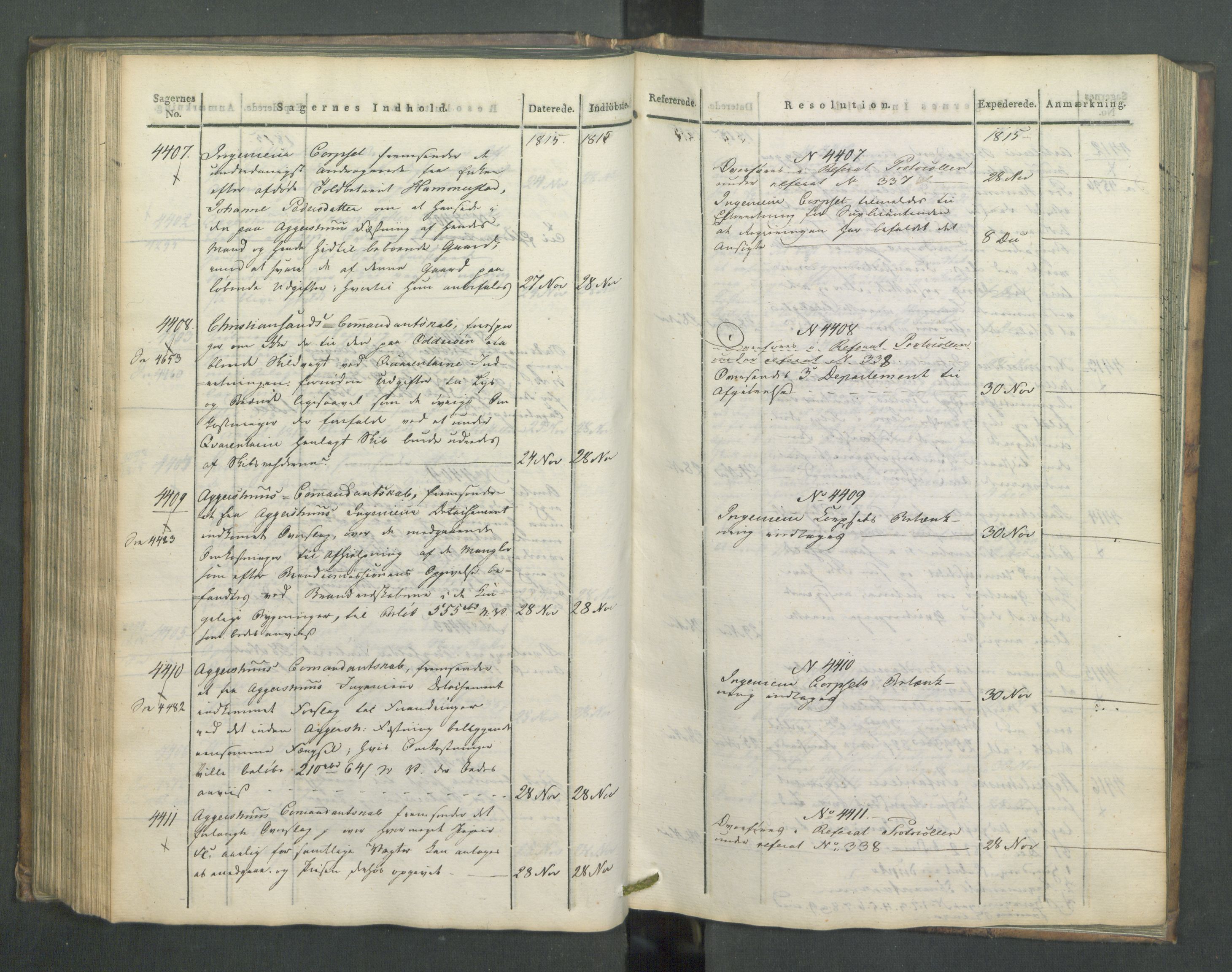 Armédepartementet, AV/RA-RAFA-3493/C/Ca/L0006: 6. Departements Journal, 1815