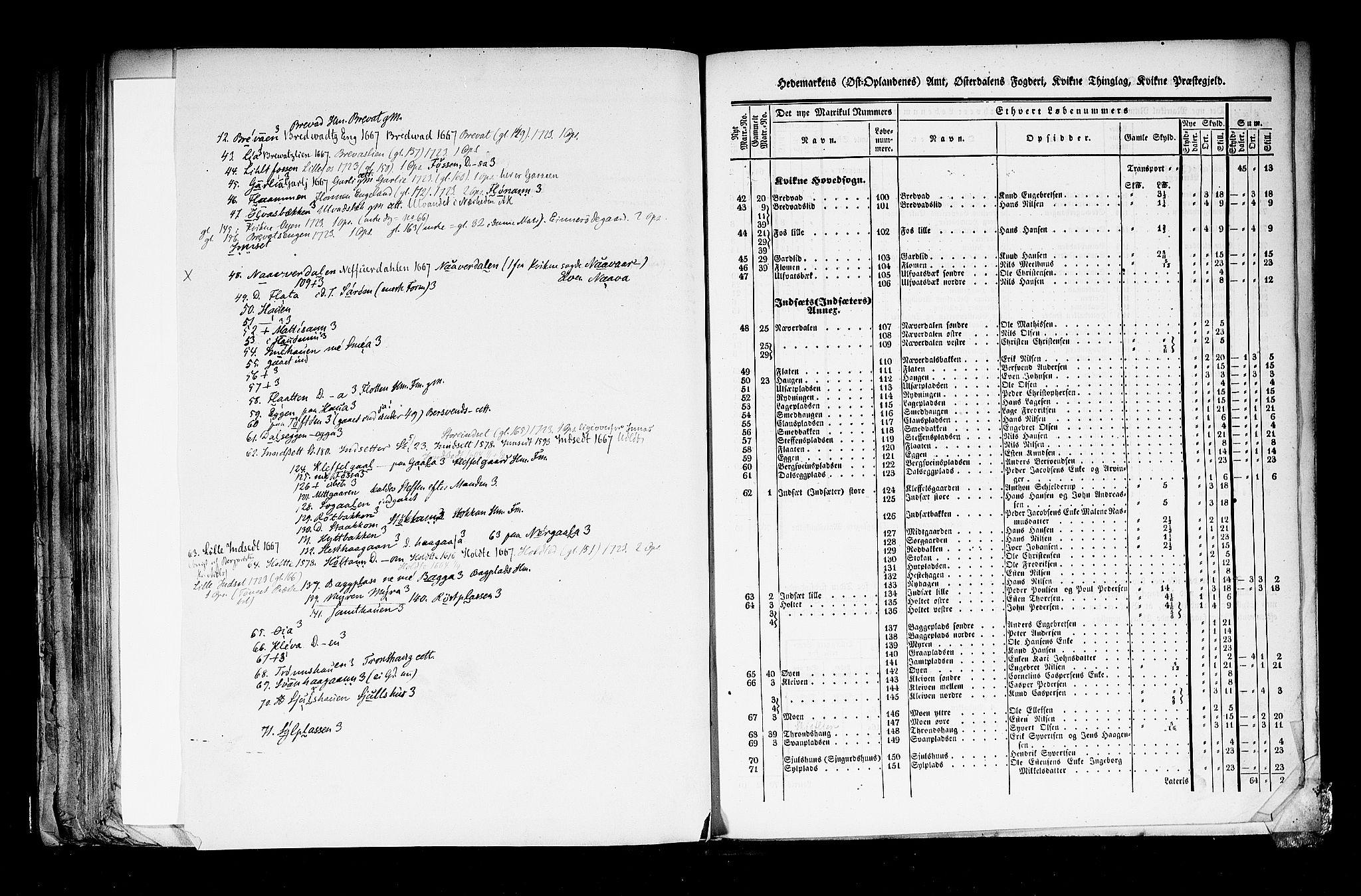 Rygh, AV/RA-PA-0034/F/Fb/L0003: Matrikkelen for 1838 - Hedemarken amt (Hedmark fylke), 1838