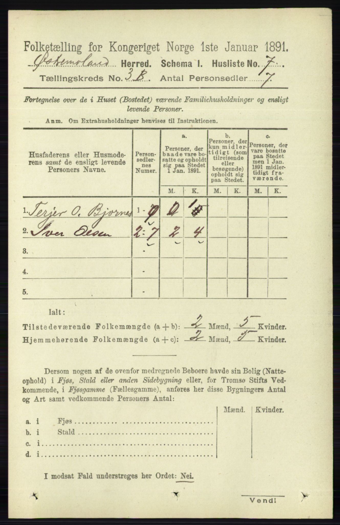 RA, Folketelling 1891 for 0918 Austre Moland herred, 1891, s. 1718