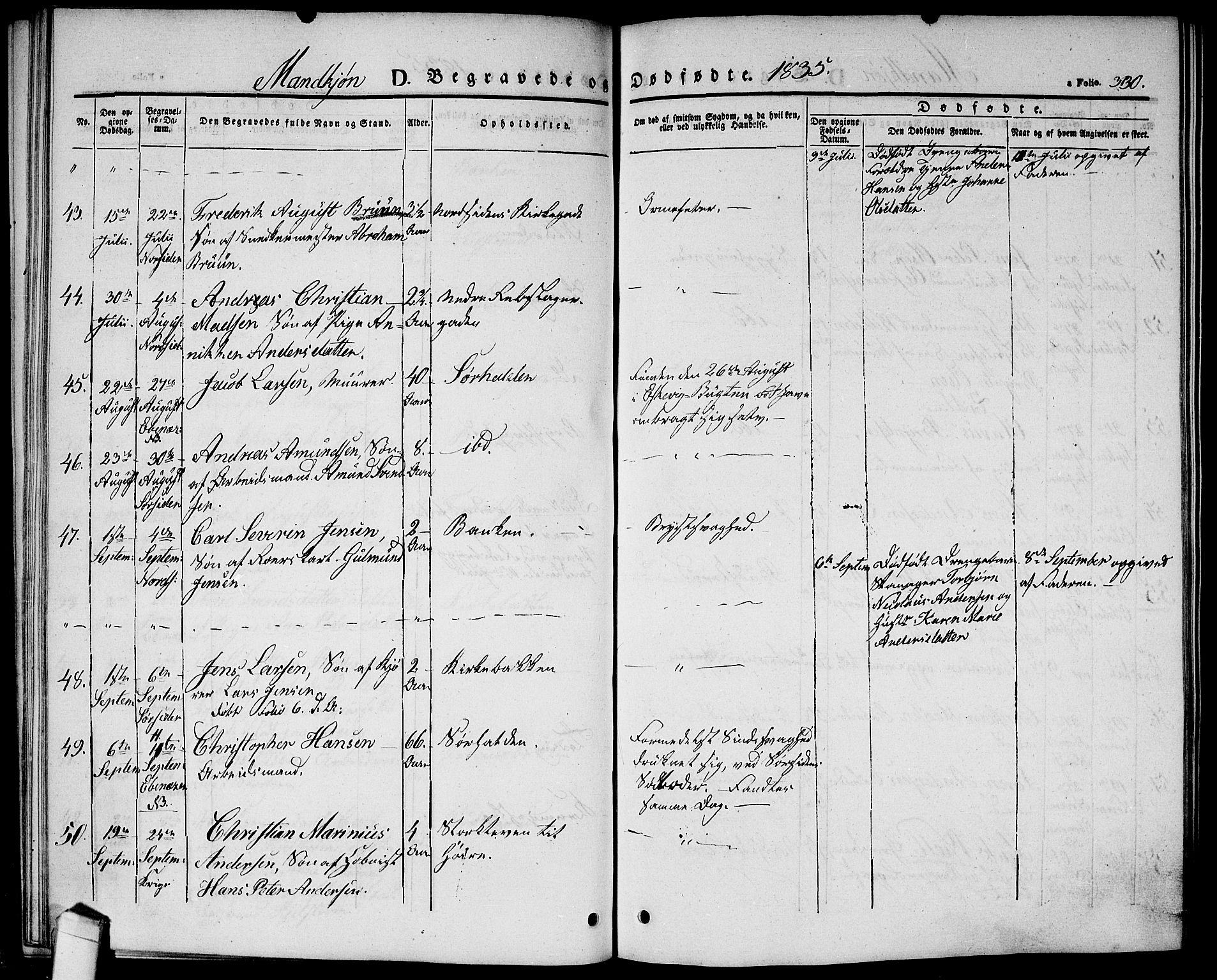 Halden prestekontor Kirkebøker, AV/SAO-A-10909/G/Ga/L0003: Klokkerbok nr. 3, 1834-1844, s. 330