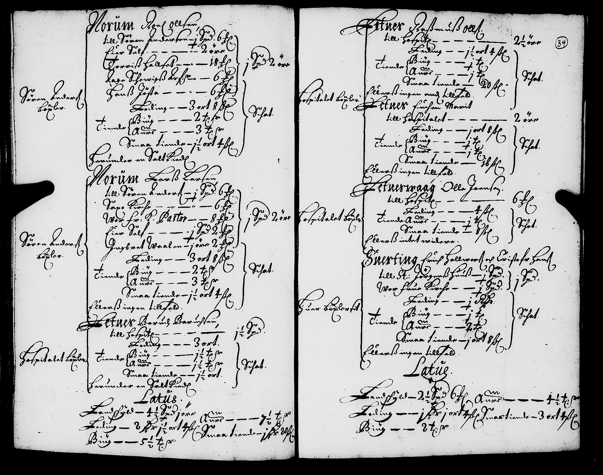 Rentekammeret inntil 1814, Realistisk ordnet avdeling, AV/RA-EA-4070/N/Nb/Nba/L0055: Inderøy len, 1668, s. 33b-34a