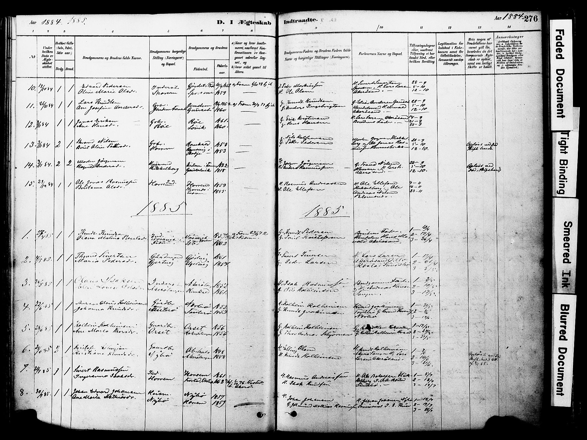 Ministerialprotokoller, klokkerbøker og fødselsregistre - Møre og Romsdal, SAT/A-1454/560/L0721: Ministerialbok nr. 560A05, 1878-1917, s. 276