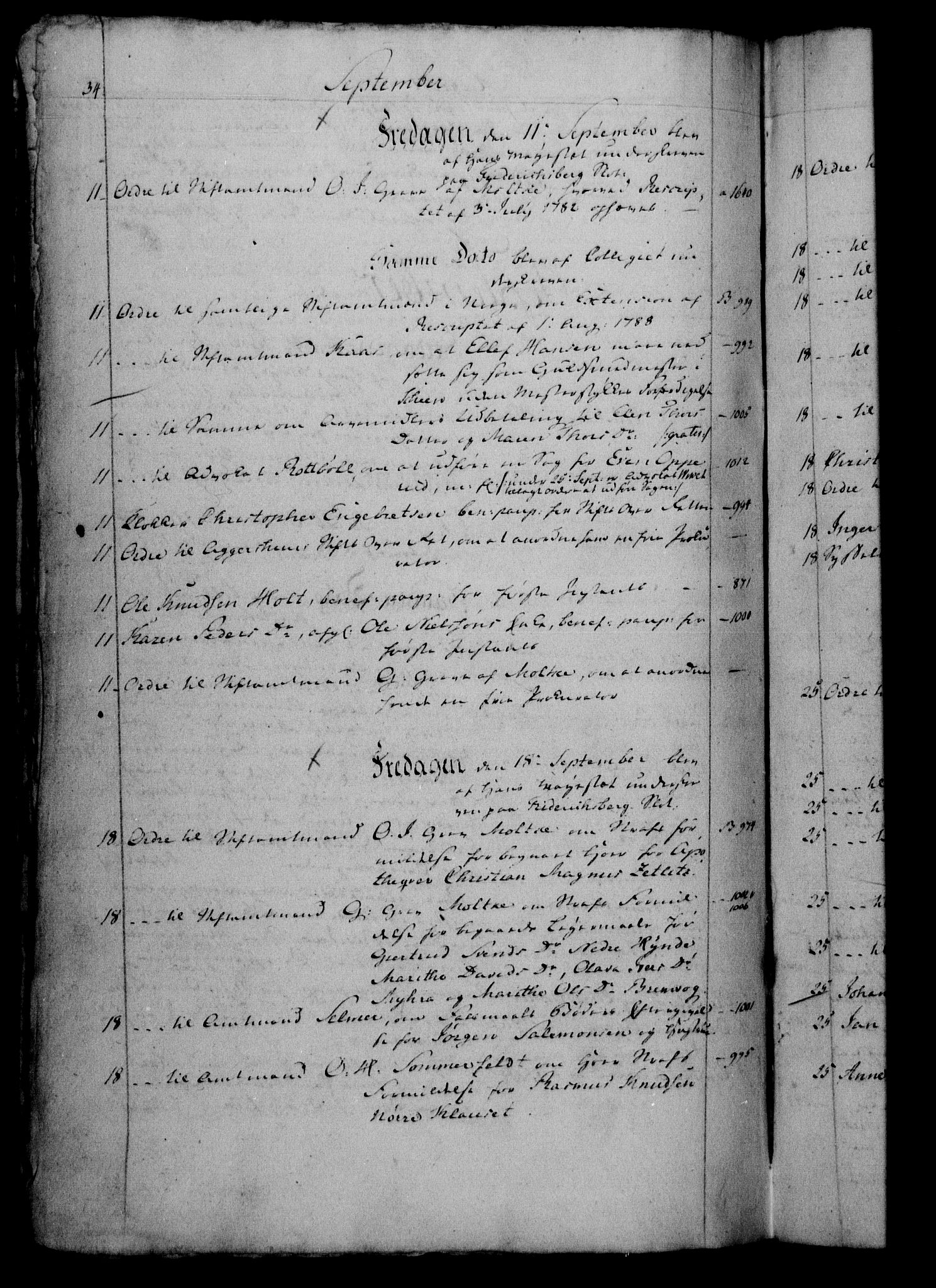 Danske Kanselli 1800-1814, RA/EA-3024/H/Hf/Hfb/Hfbc/L0002: Underskrivelsesbok m. register, 1801, s. 34