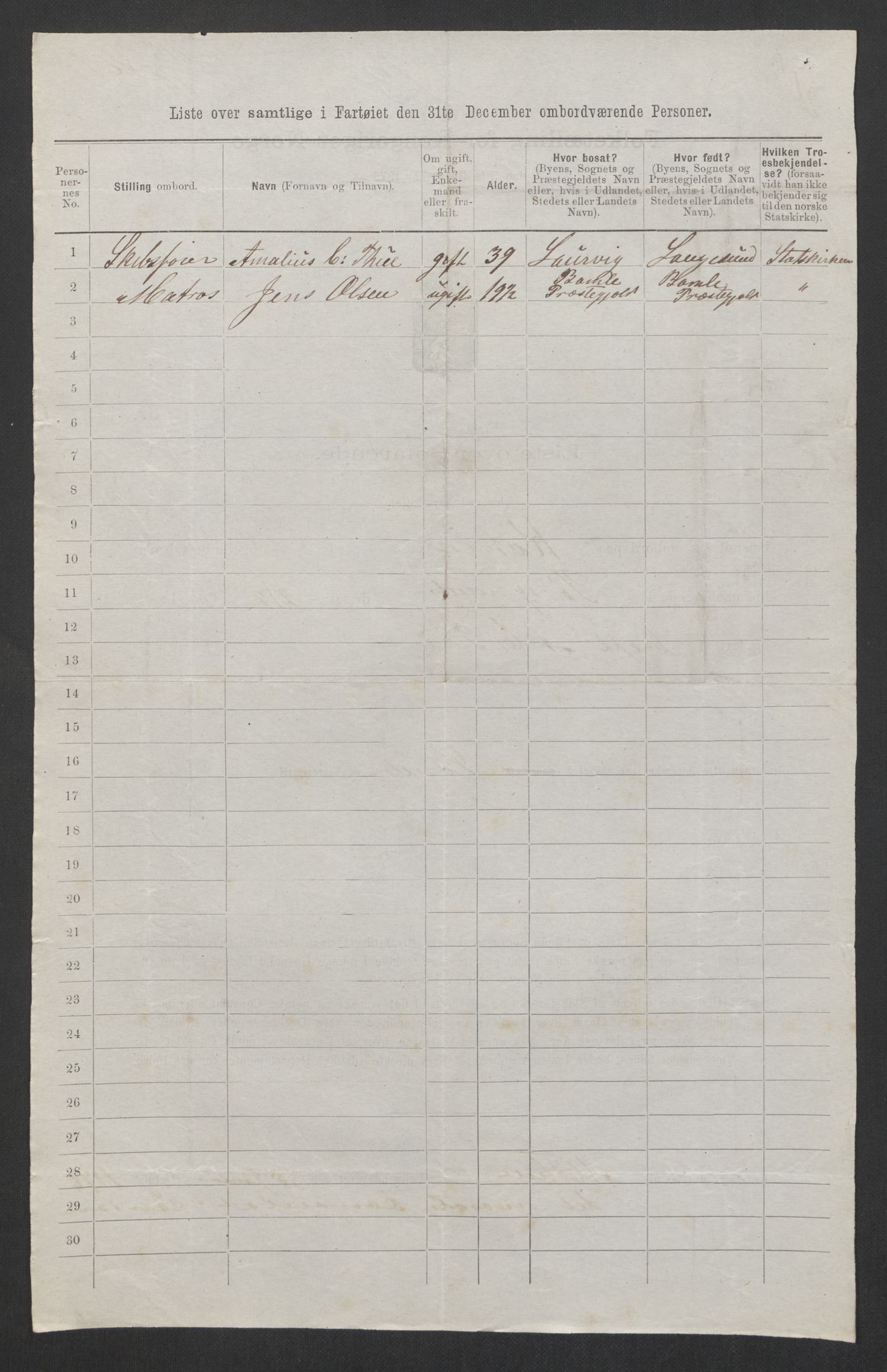 RA, Folketelling 1875, skipslister: Skip i utenrikske havner, hjemmehørende i byer og ladesteder, Fredrikshald - Arendal, 1875, s. 822