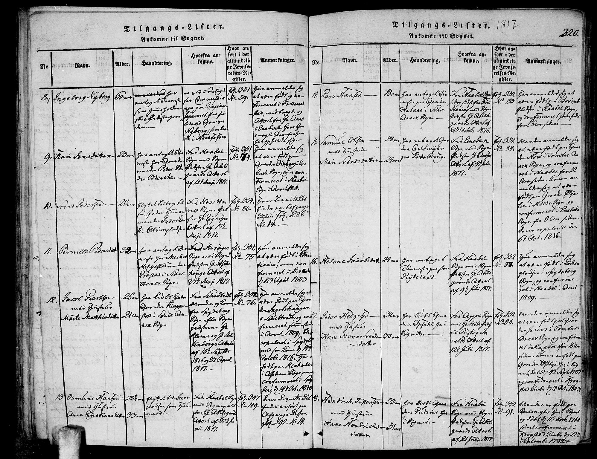 Kråkstad prestekontor Kirkebøker, SAO/A-10125a/F/Fa/L0003: Ministerialbok nr. I 3, 1813-1824, s. 320