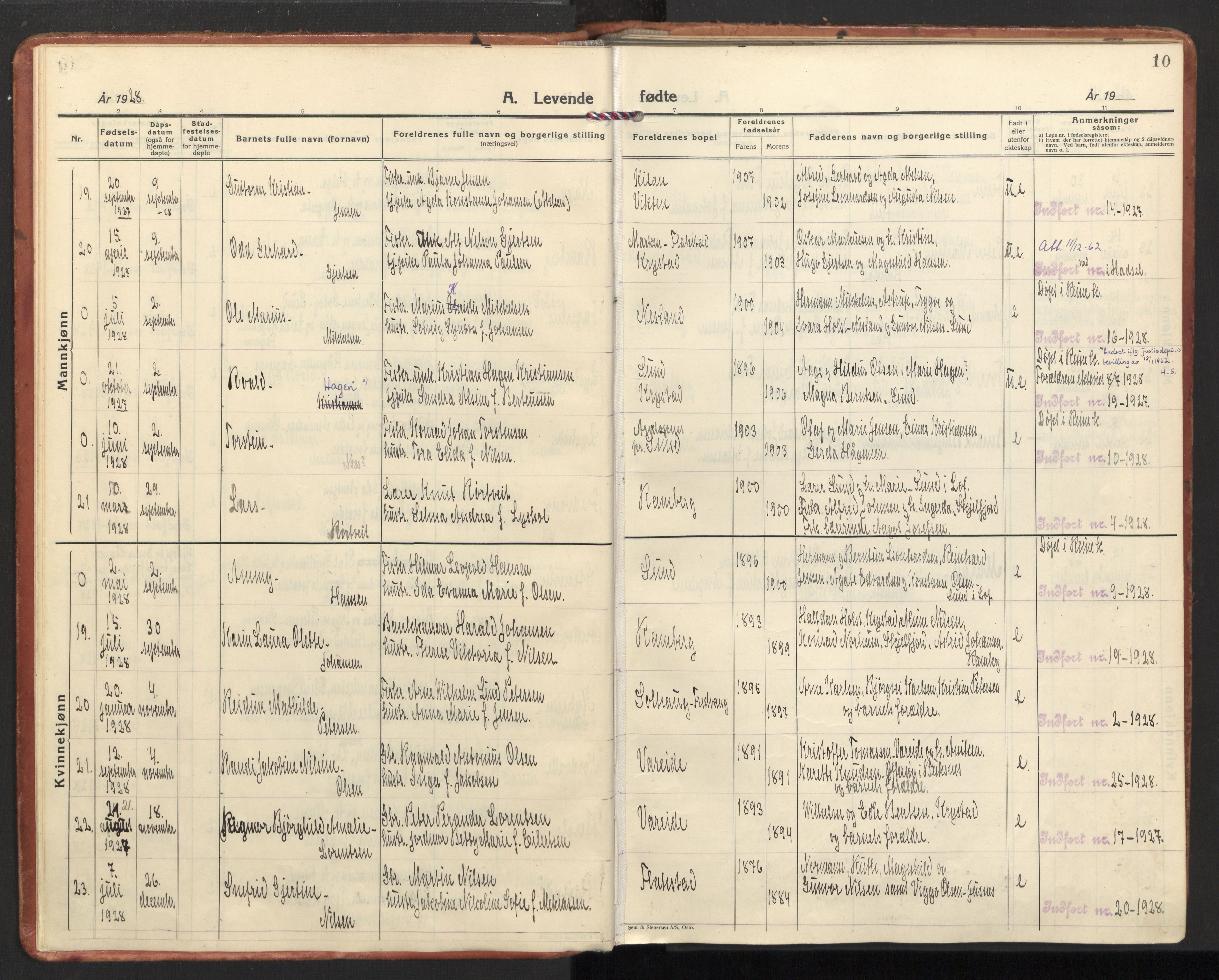 Ministerialprotokoller, klokkerbøker og fødselsregistre - Nordland, AV/SAT-A-1459/885/L1211: Ministerialbok nr. 885A11, 1927-1938, s. 10