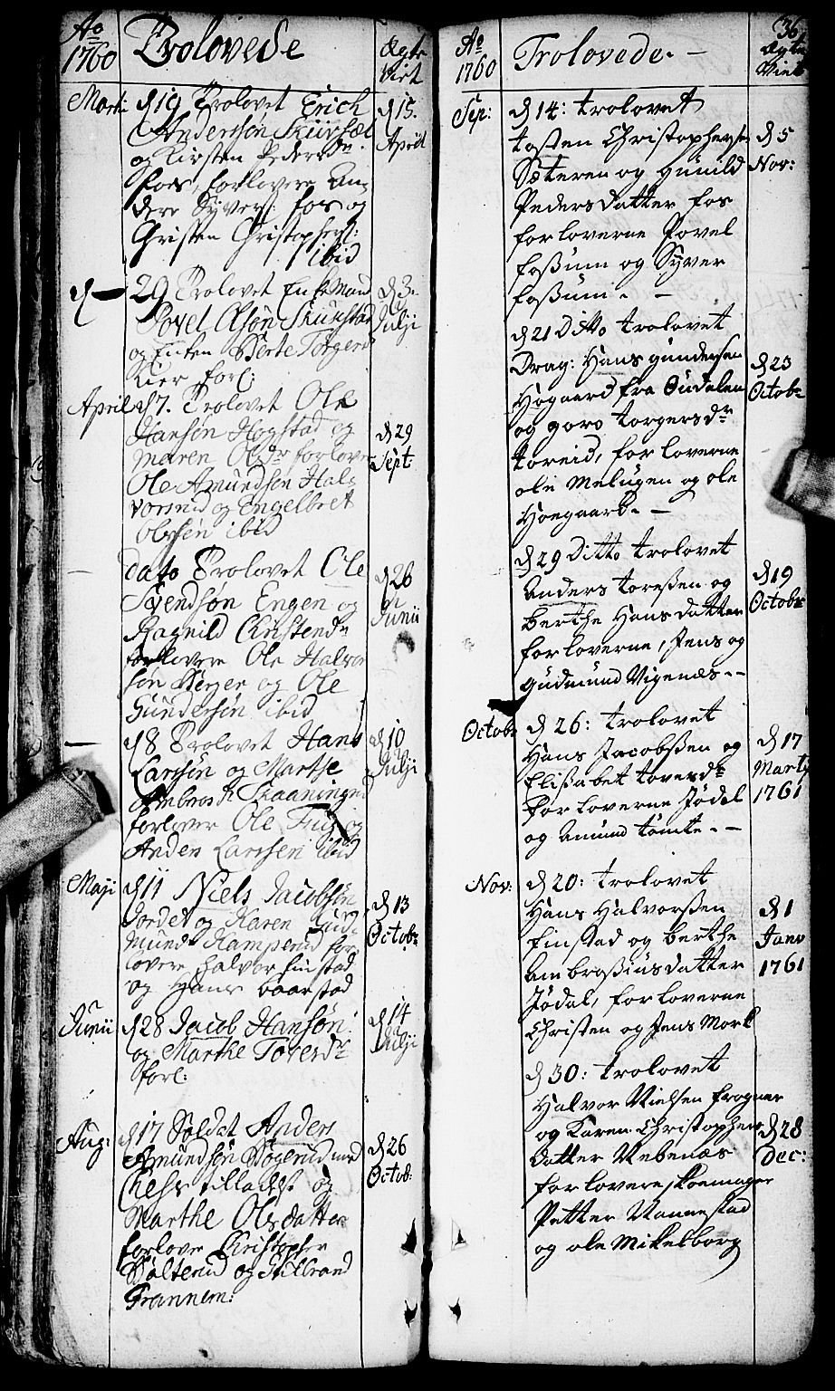 Aurskog prestekontor Kirkebøker, SAO/A-10304a/F/Fa/L0002: Ministerialbok nr. I 2, 1735-1766, s. 36