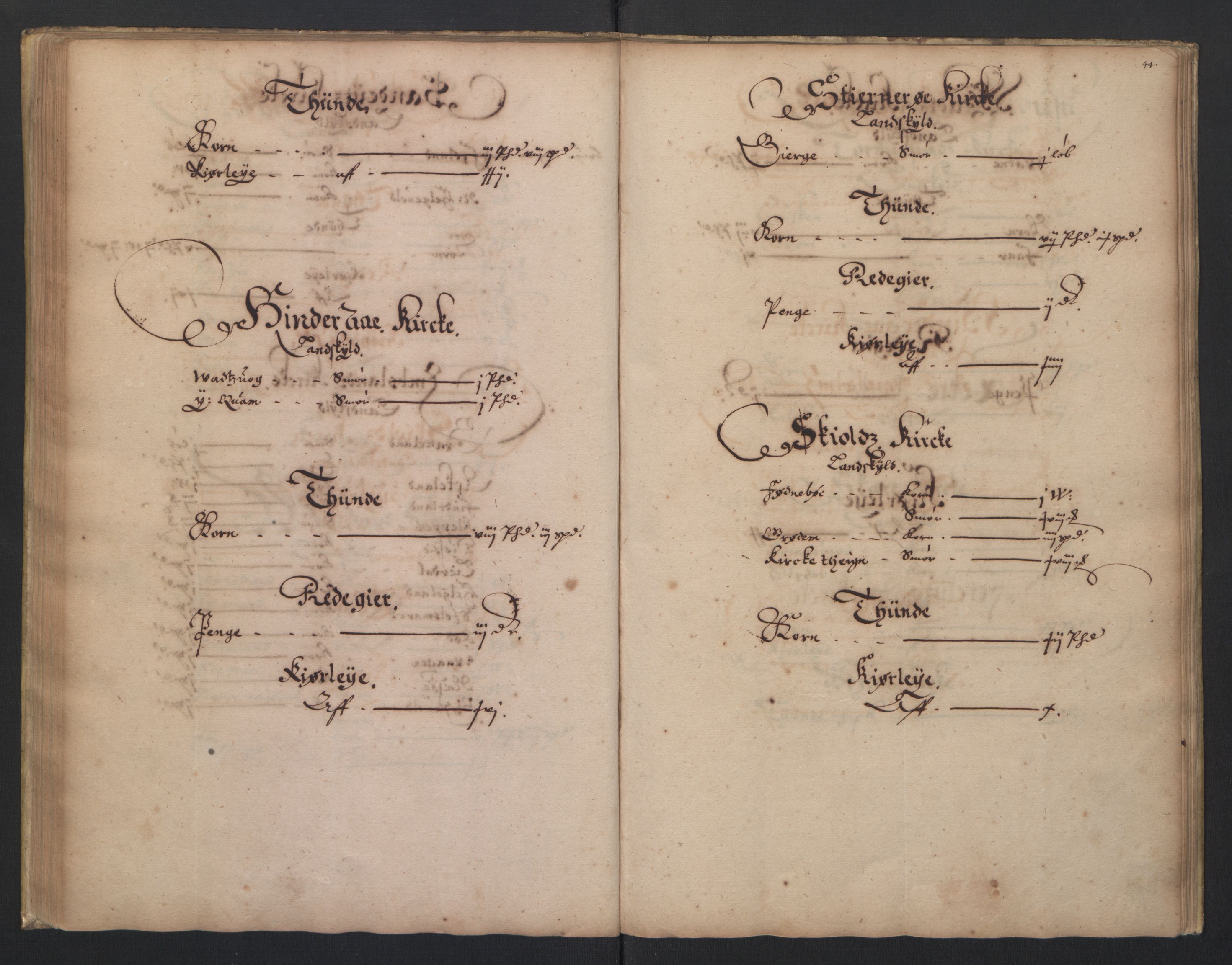 Rentekammeret inntil 1814, Realistisk ordnet avdeling, AV/RA-EA-4070/L/L0023/0003: Stavanger lagdømme: / [C]: Jordebok over bispens samt kannikenes, prestenes, kirkenes og hospitalets inntekter., 1661, s. 43b-44a