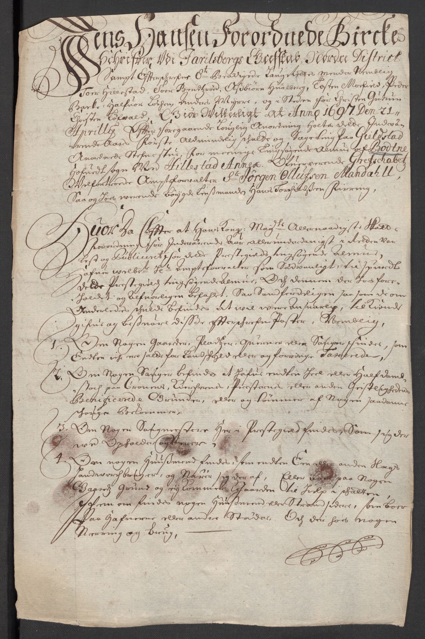 Rentekammeret inntil 1814, Reviderte regnskaper, Fogderegnskap, RA/EA-4092/R32/L1868: Fogderegnskap Jarlsberg grevskap, 1697-1699, s. 50