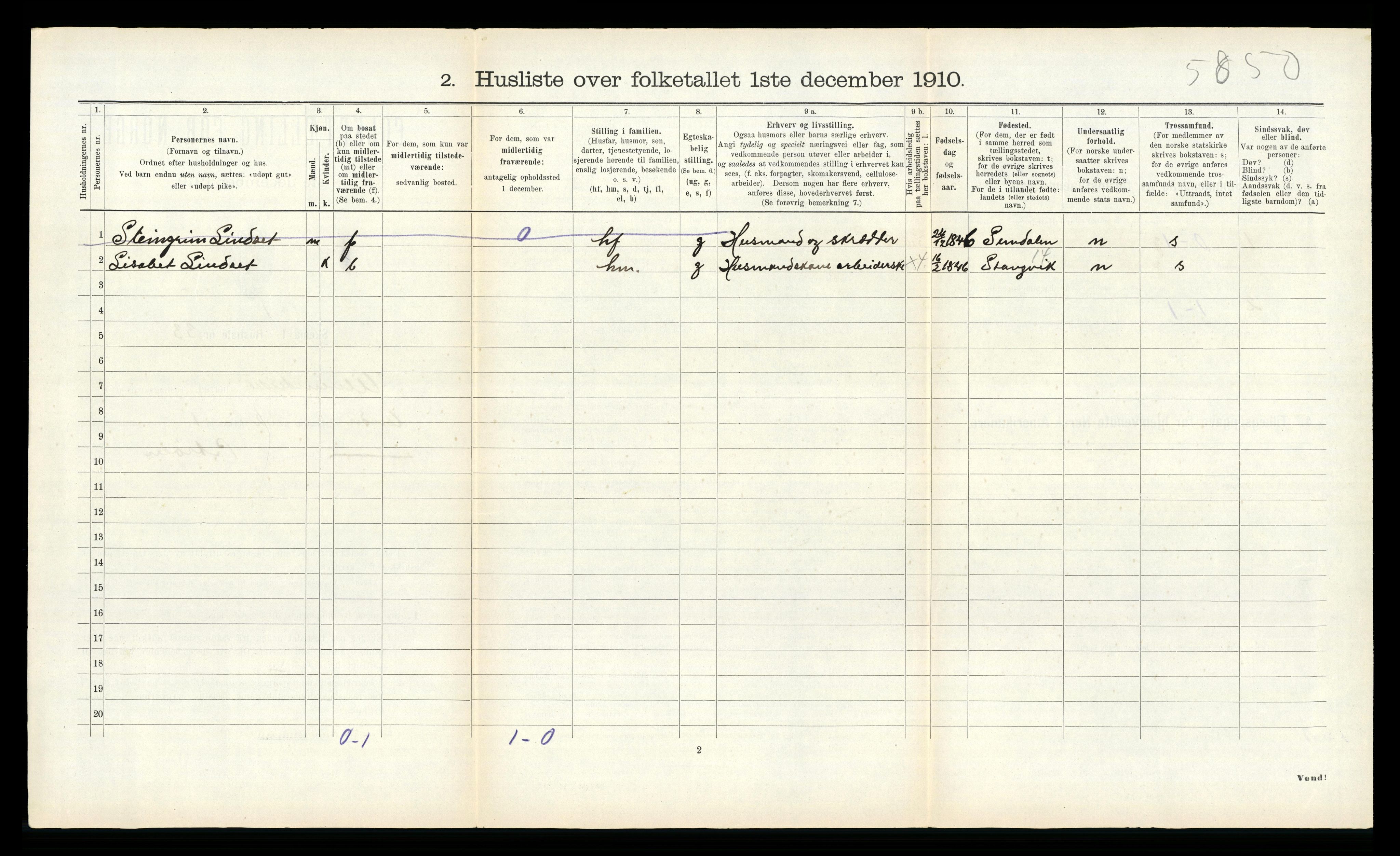 RA, Folketelling 1910 for 1562 Ålvundeid herred, 1910, s. 82