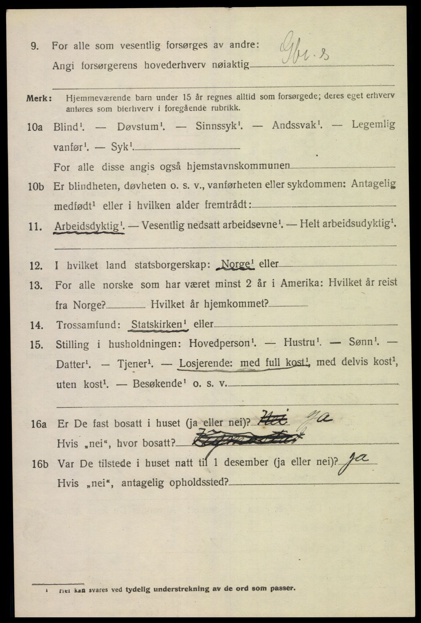 SAK, Folketelling 1920 for 1029 Sør-Audnedal herred, 1920, s. 1474