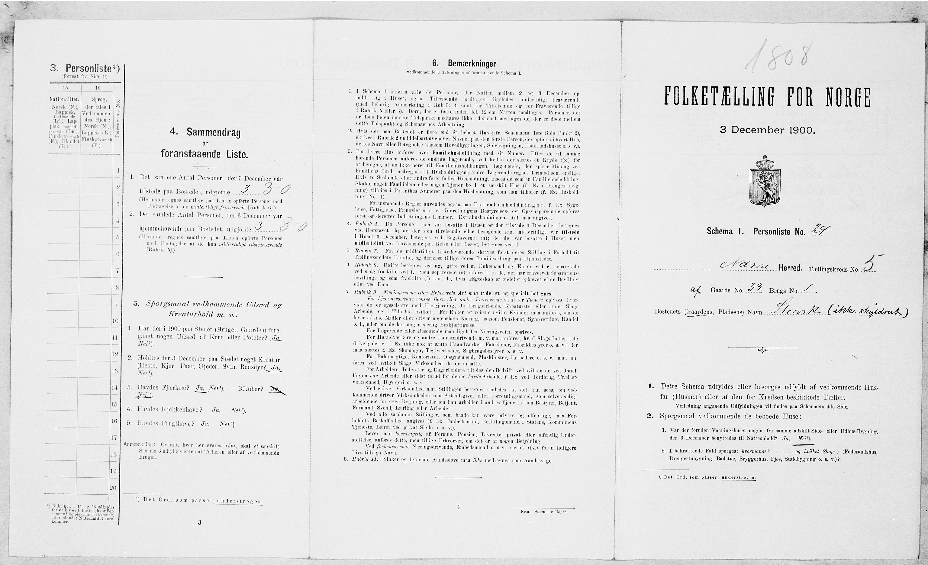 SAT, Folketelling 1900 for 1828 Nesna herred, 1900, s. 382
