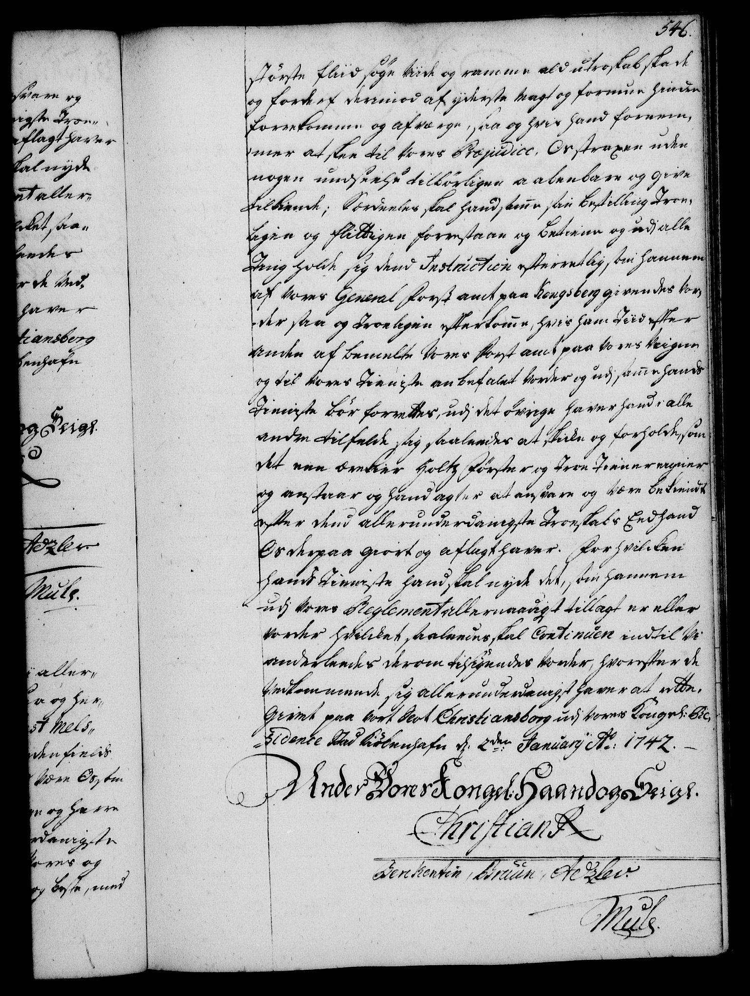 Rentekammeret, Kammerkanselliet, AV/RA-EA-3111/G/Gg/Gge/L0002: Norsk bestallingsprotokoll med register (merket RK 53.26), 1730-1744, s. 546