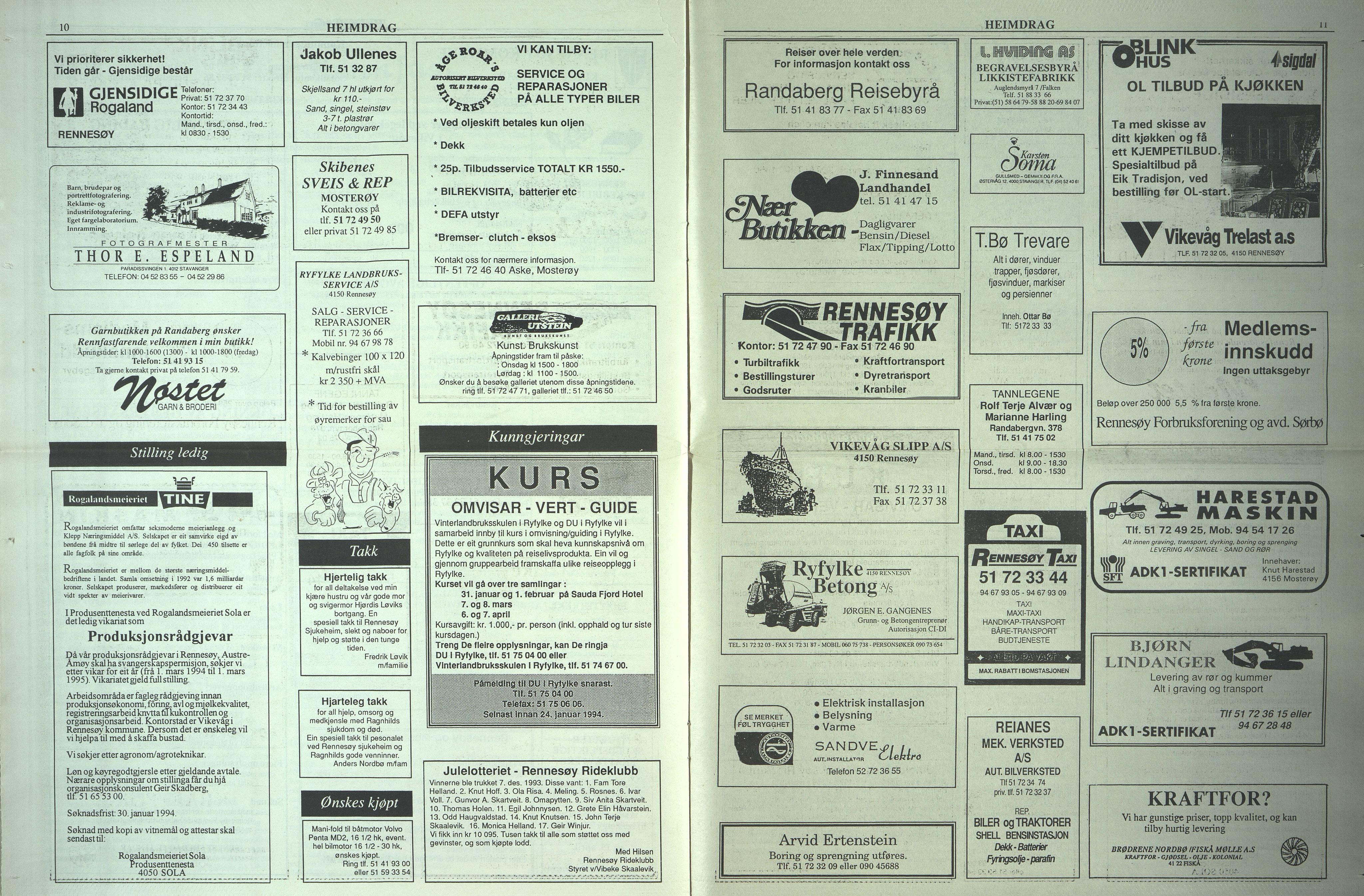 Rennesøy kommune. Heimdrag, lokalavis, BYST/A-0750/X/Xa/L0016: Heimdrag 1994, 1994
