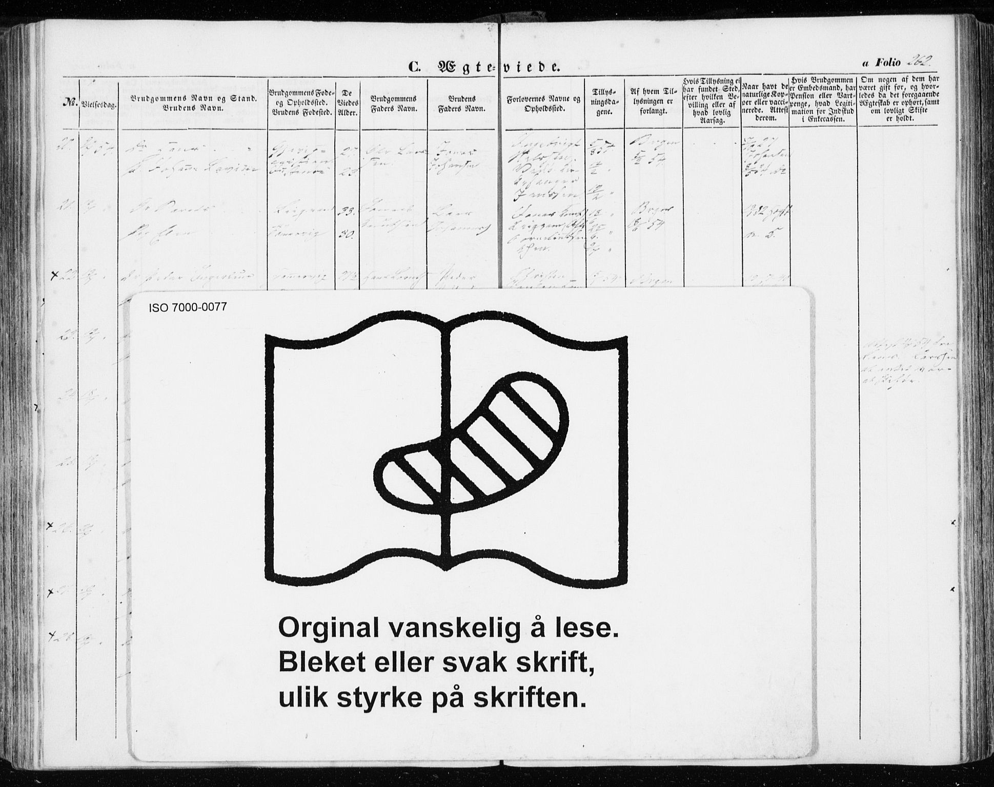 Ministerialprotokoller, klokkerbøker og fødselsregistre - Sør-Trøndelag, AV/SAT-A-1456/634/L0530: Ministerialbok nr. 634A06, 1852-1860, s. 262