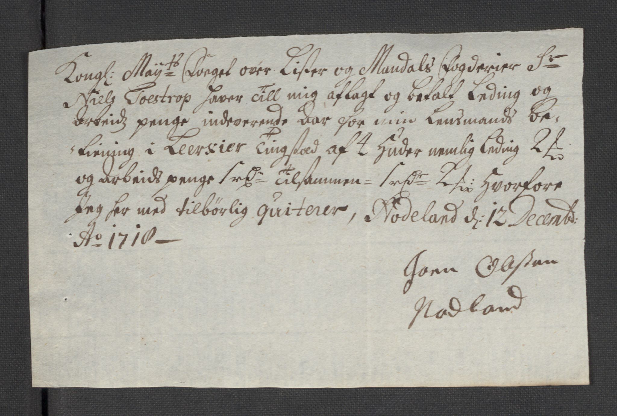 Rentekammeret inntil 1814, Reviderte regnskaper, Fogderegnskap, RA/EA-4092/R43/L2563: Fogderegnskap Lista og Mandal, 1718, s. 360