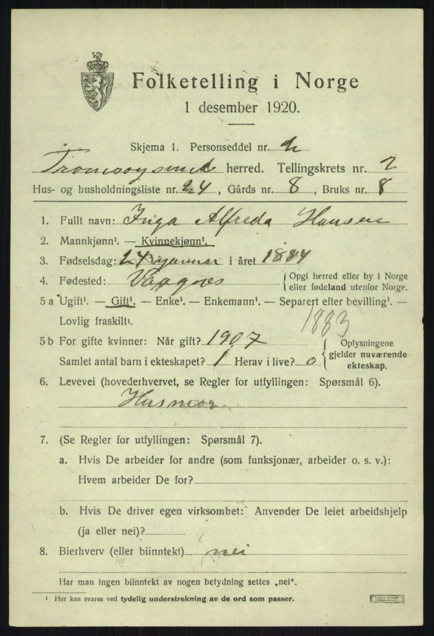 SATØ, Folketelling 1920 for 1934 Tromsøysund herred, 1920, s. 2686