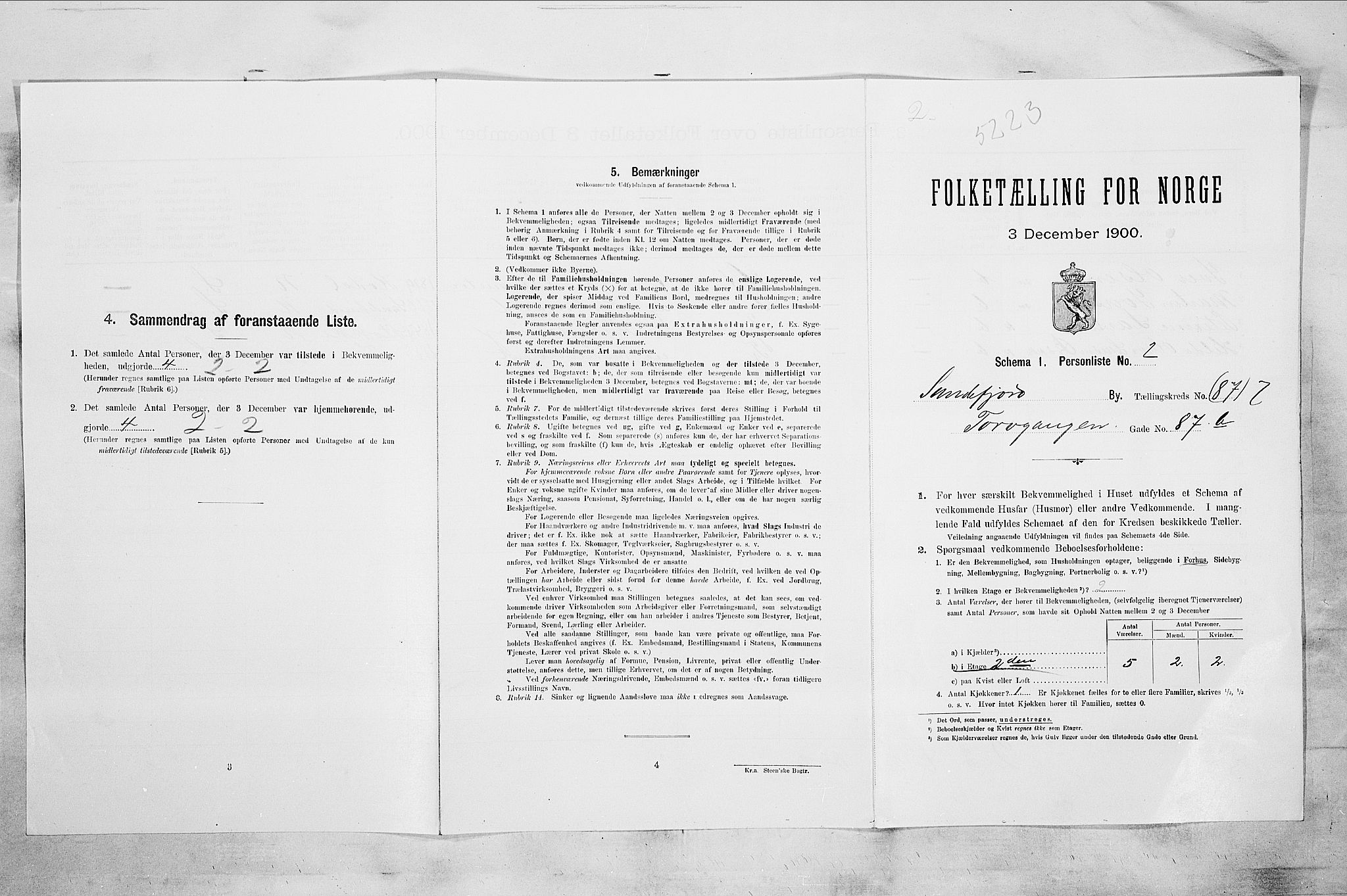 RA, Folketelling 1900 for 0706 Sandefjord kjøpstad, 1900, s. 1875