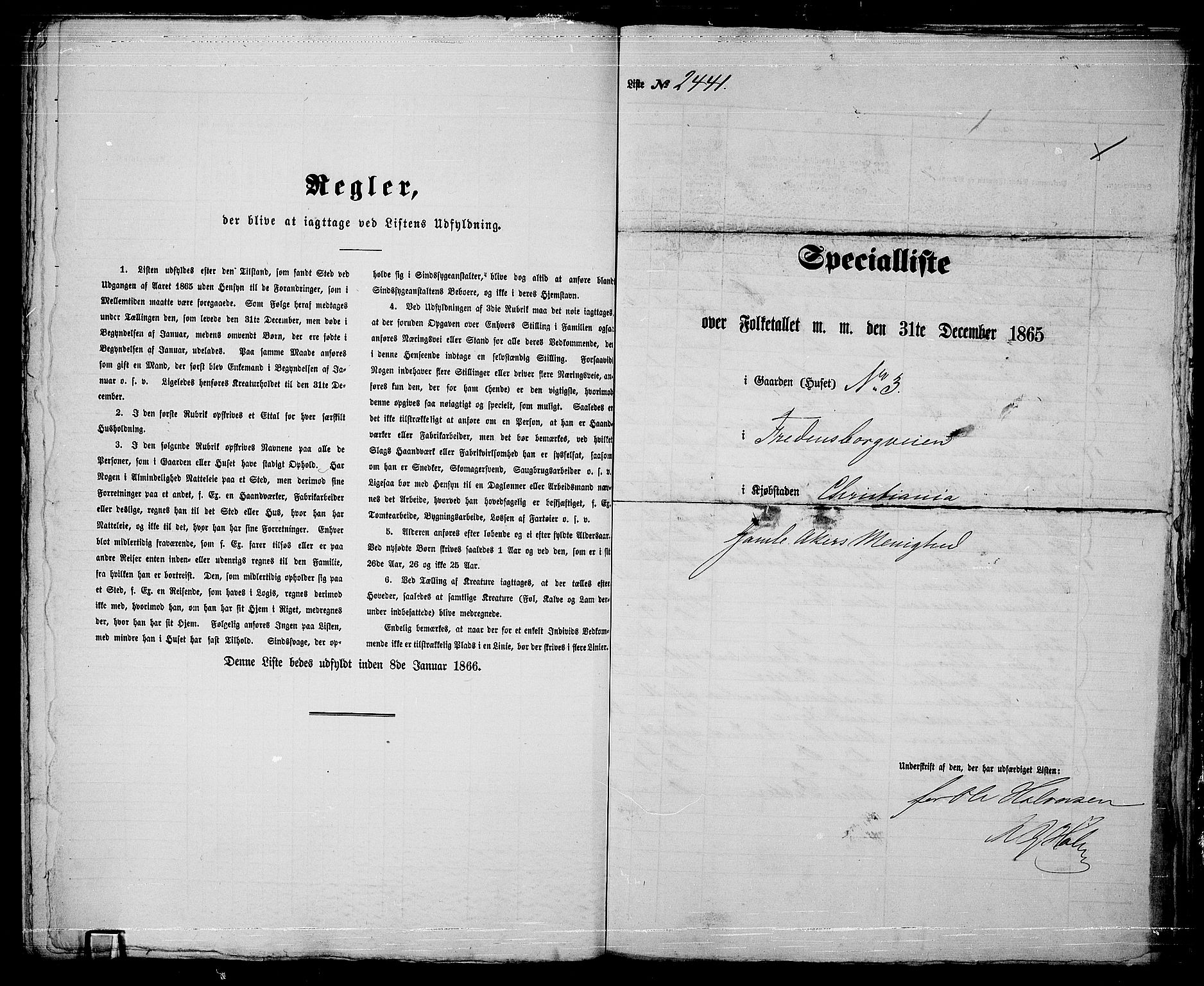 RA, Folketelling 1865 for 0301 Kristiania kjøpstad, 1865, s. 5414