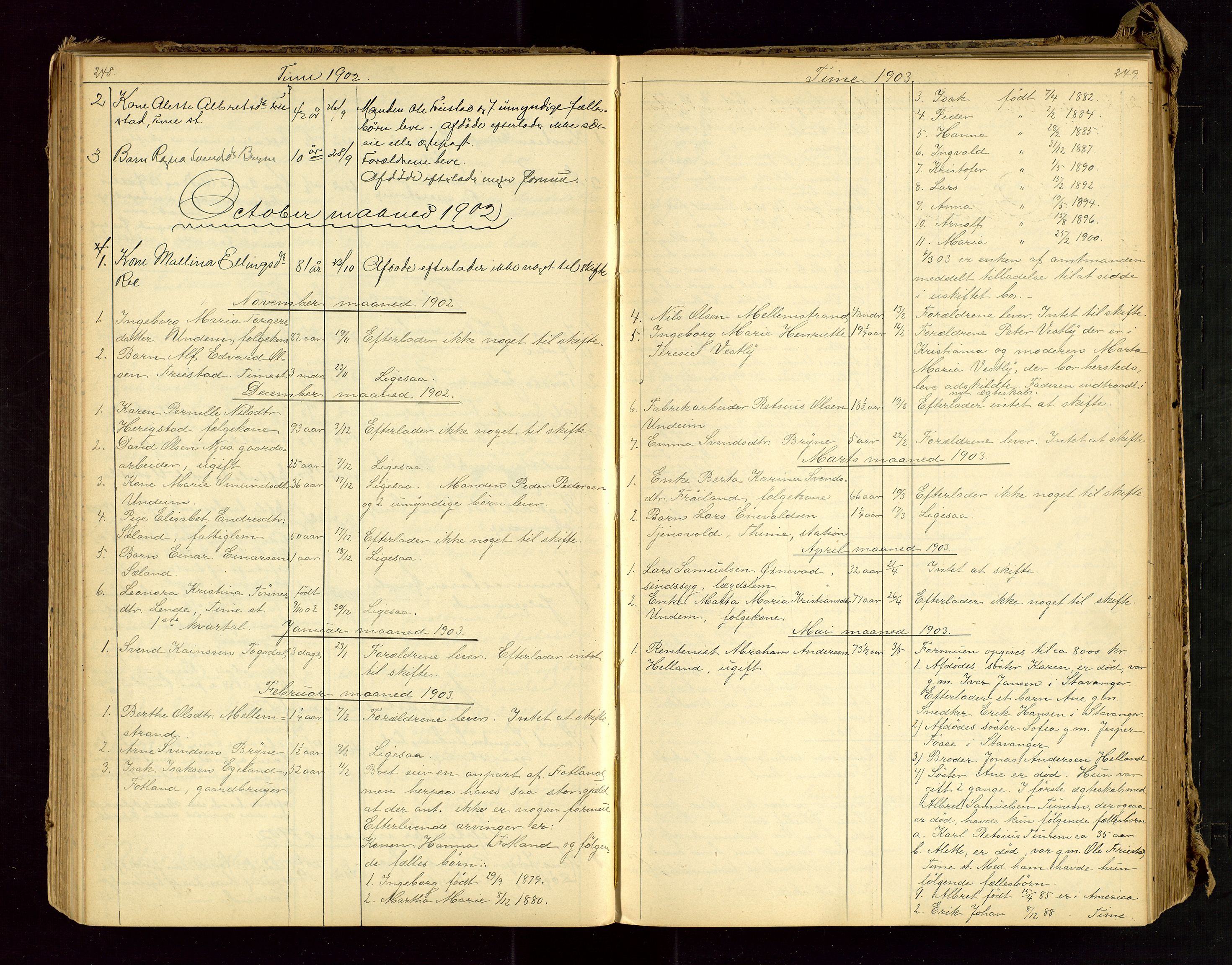 Jæren sorenskriveri, AV/SAST-A-100310/01/5/52/52B/L0002: DØDSFALLPROTOKOLL, 1896-1910, s. 248-249