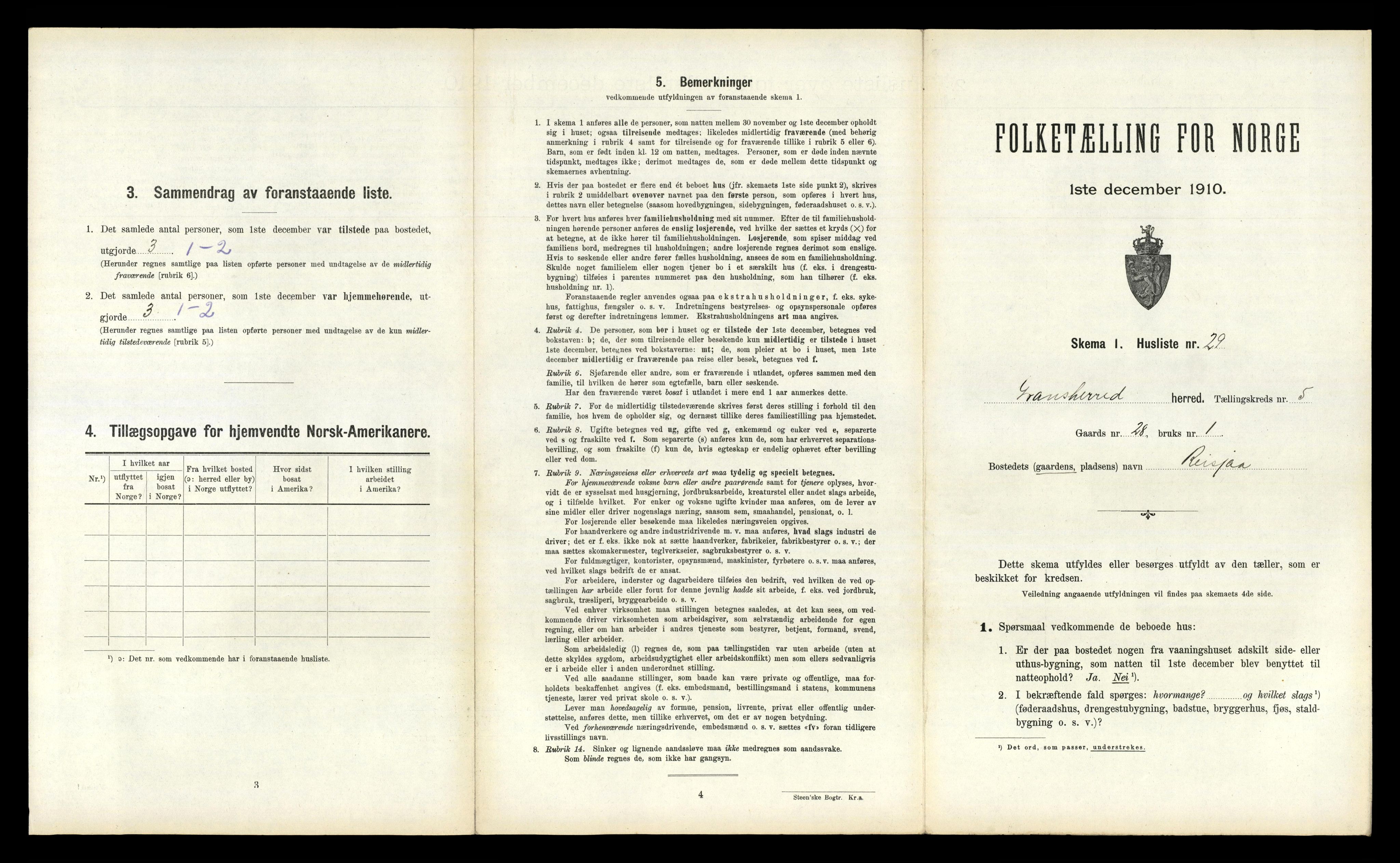 RA, Folketelling 1910 for 0824 Gransherad herred, 1910, s. 414