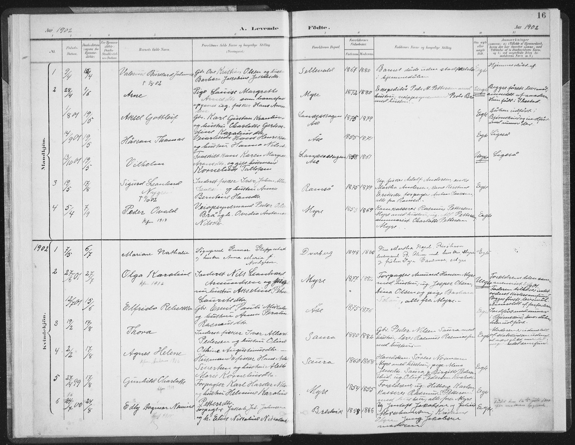 Ministerialprotokoller, klokkerbøker og fødselsregistre - Nordland, SAT/A-1459/897/L1400: Ministerialbok nr. 897A07, 1897-1908, s. 16