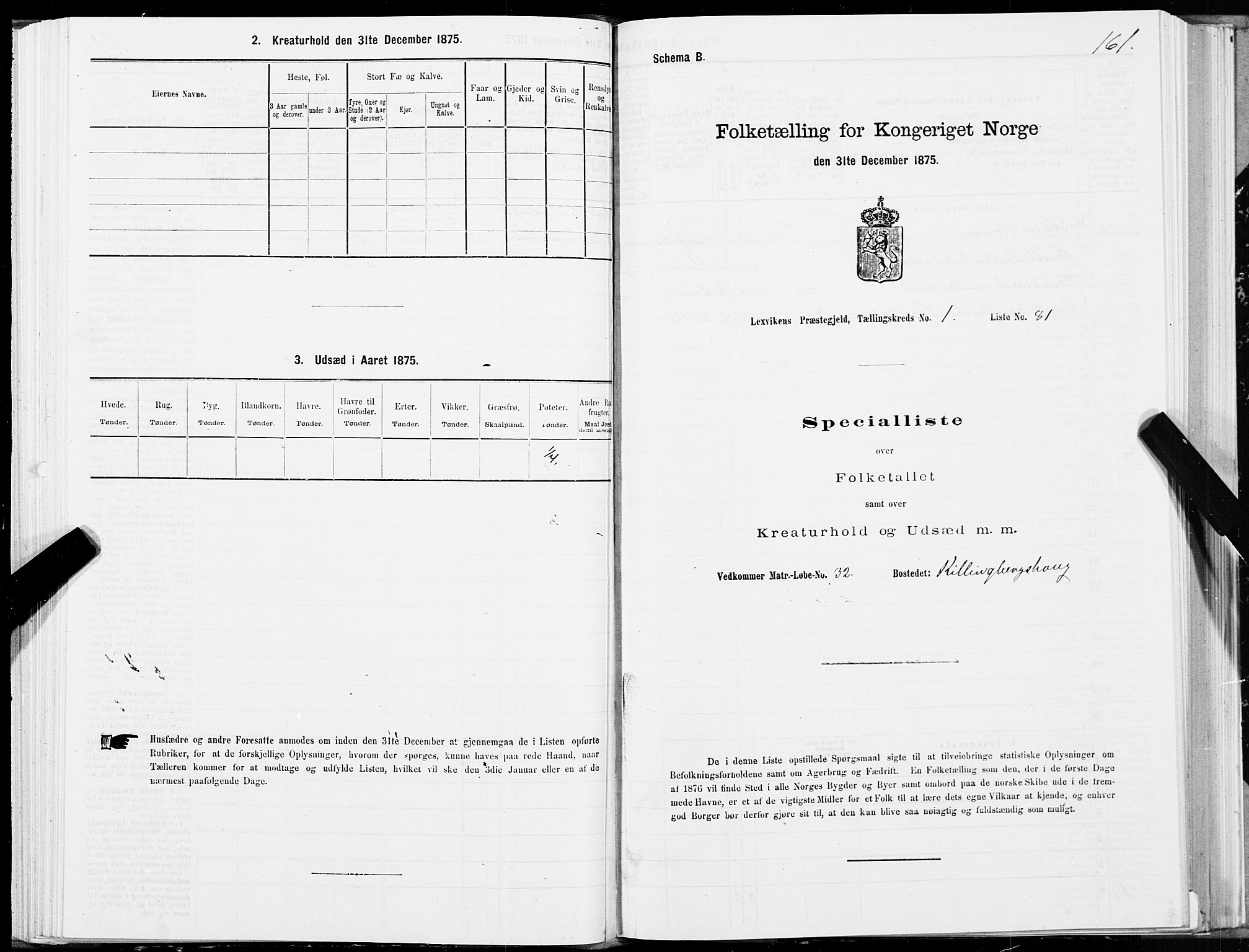 SAT, Folketelling 1875 for 1718P Leksvik prestegjeld, 1875, s. 1161