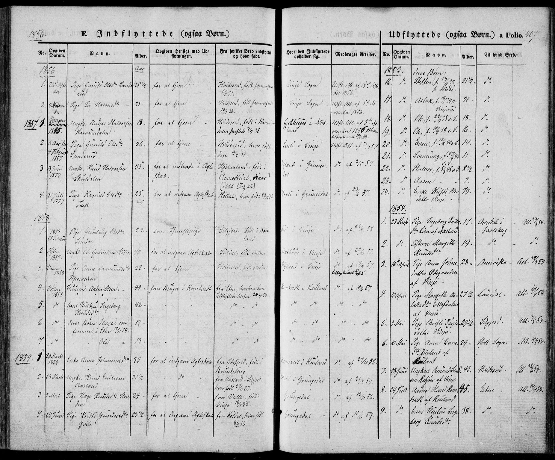 Vinje kirkebøker, AV/SAKO-A-312/F/Fa/L0004: Ministerialbok nr. I 4, 1843-1869, s. 407