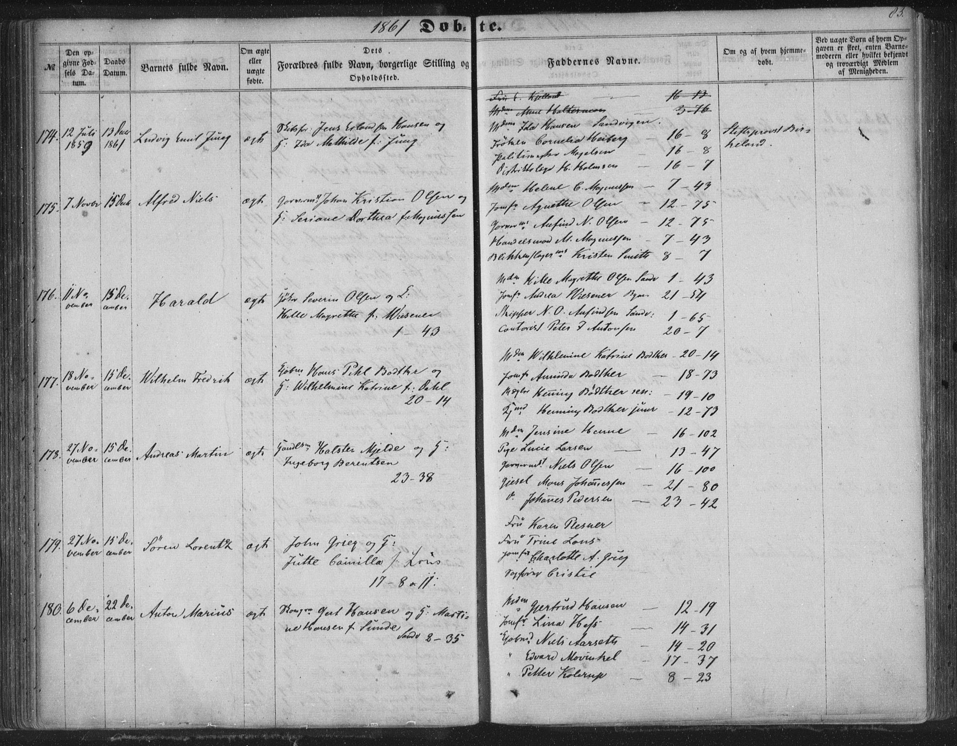 Korskirken sokneprestembete, AV/SAB-A-76101/H/Haa/L0018: Ministerialbok nr. B 4, 1857-1866, s. 83