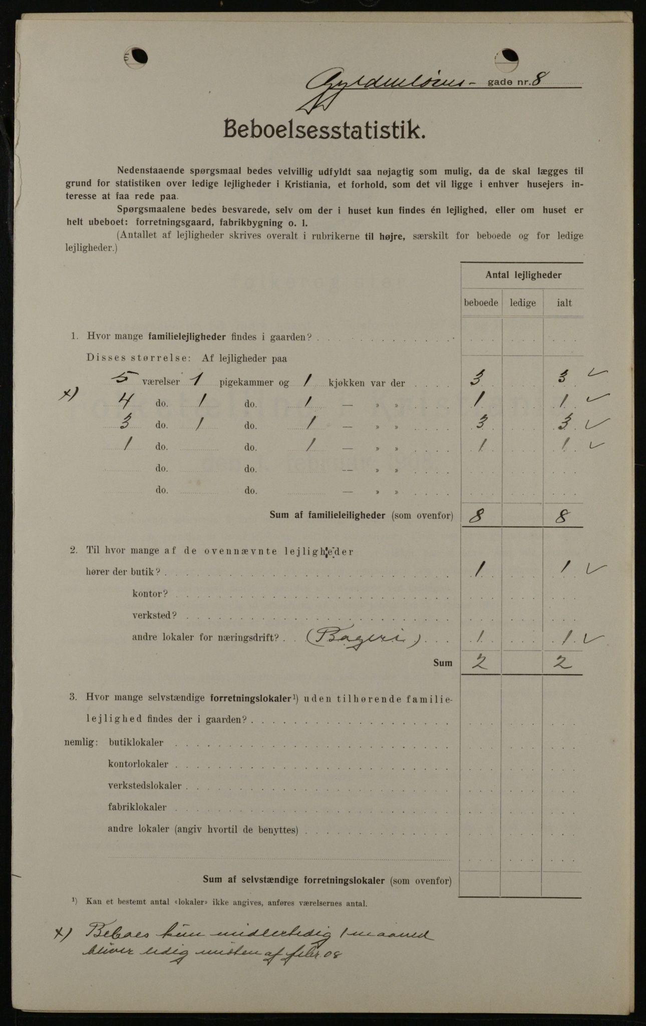 OBA, Kommunal folketelling 1.2.1908 for Kristiania kjøpstad, 1908, s. 29405
