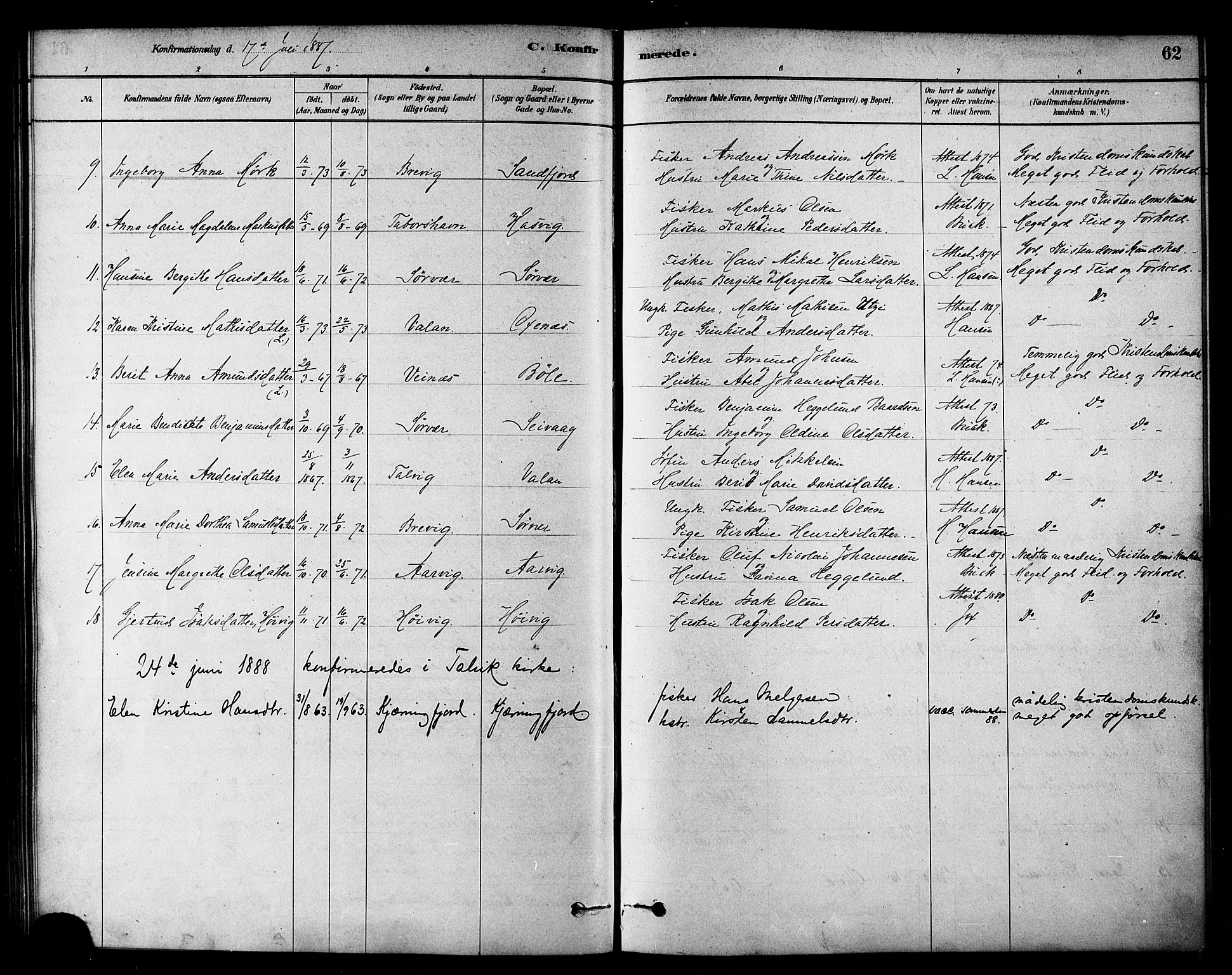 Loppa sokneprestkontor, AV/SATØ-S-1339/H/Ha/L0007kirke: Ministerialbok nr. 7, 1879-1889, s. 62