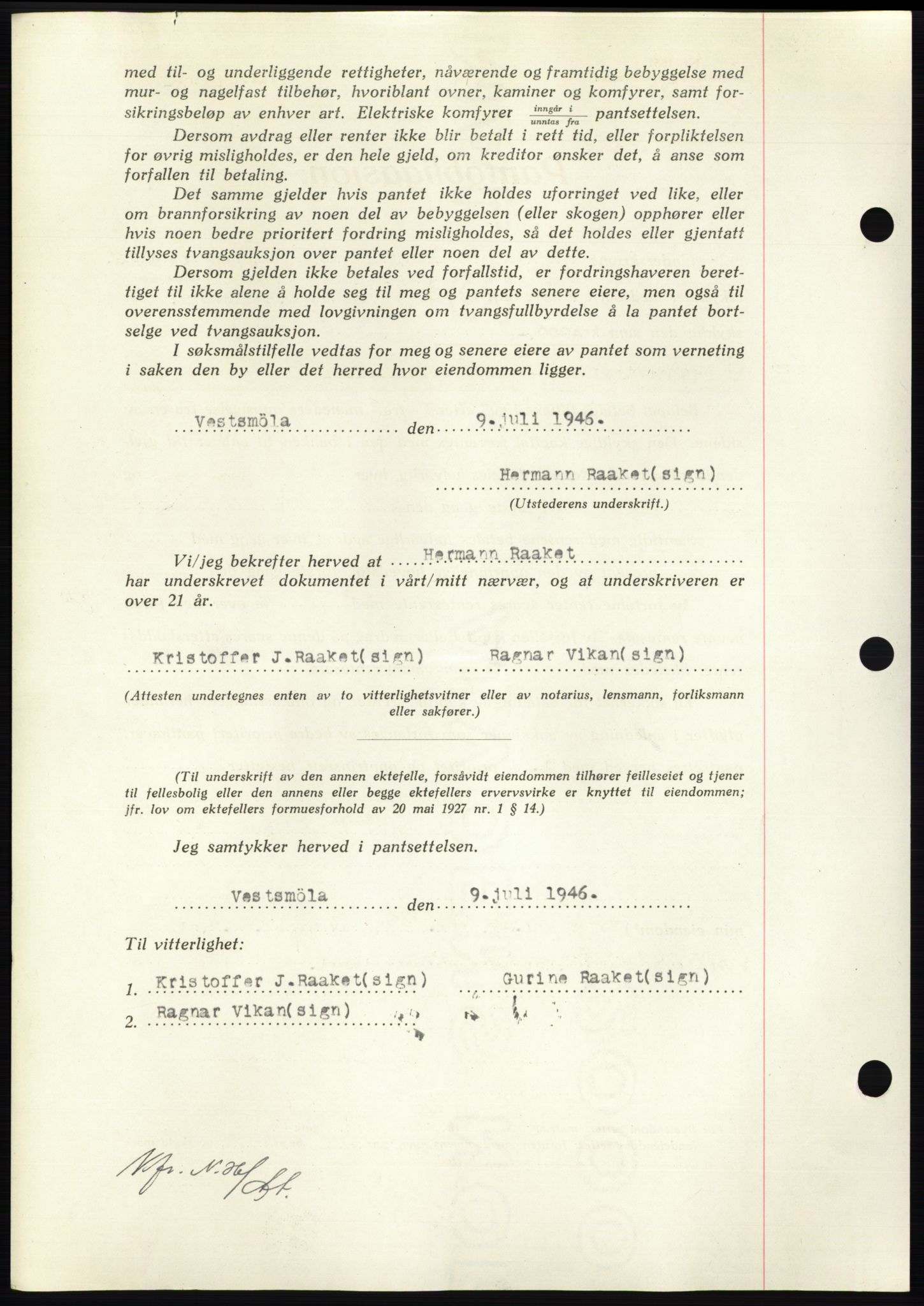 Nordmøre sorenskriveri, AV/SAT-A-4132/1/2/2Ca: Pantebok nr. B94, 1946-1946, Dagboknr: 1732/1946