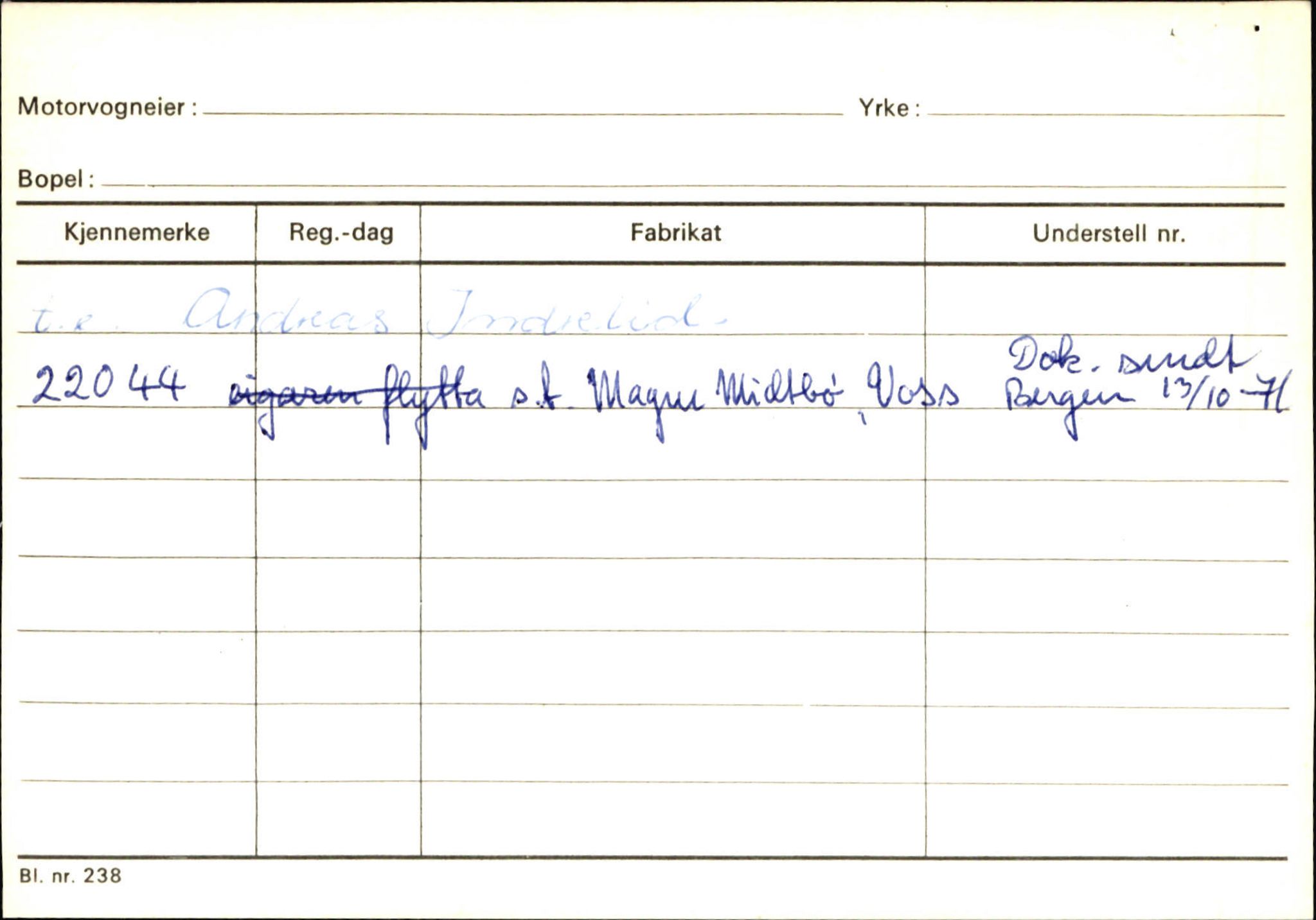 Statens vegvesen, Sogn og Fjordane vegkontor, SAB/A-5301/4/F/L0125: Eigarregister Sogndal V-Å. Aurland A-Å. Fjaler A-N, 1945-1975, s. 372