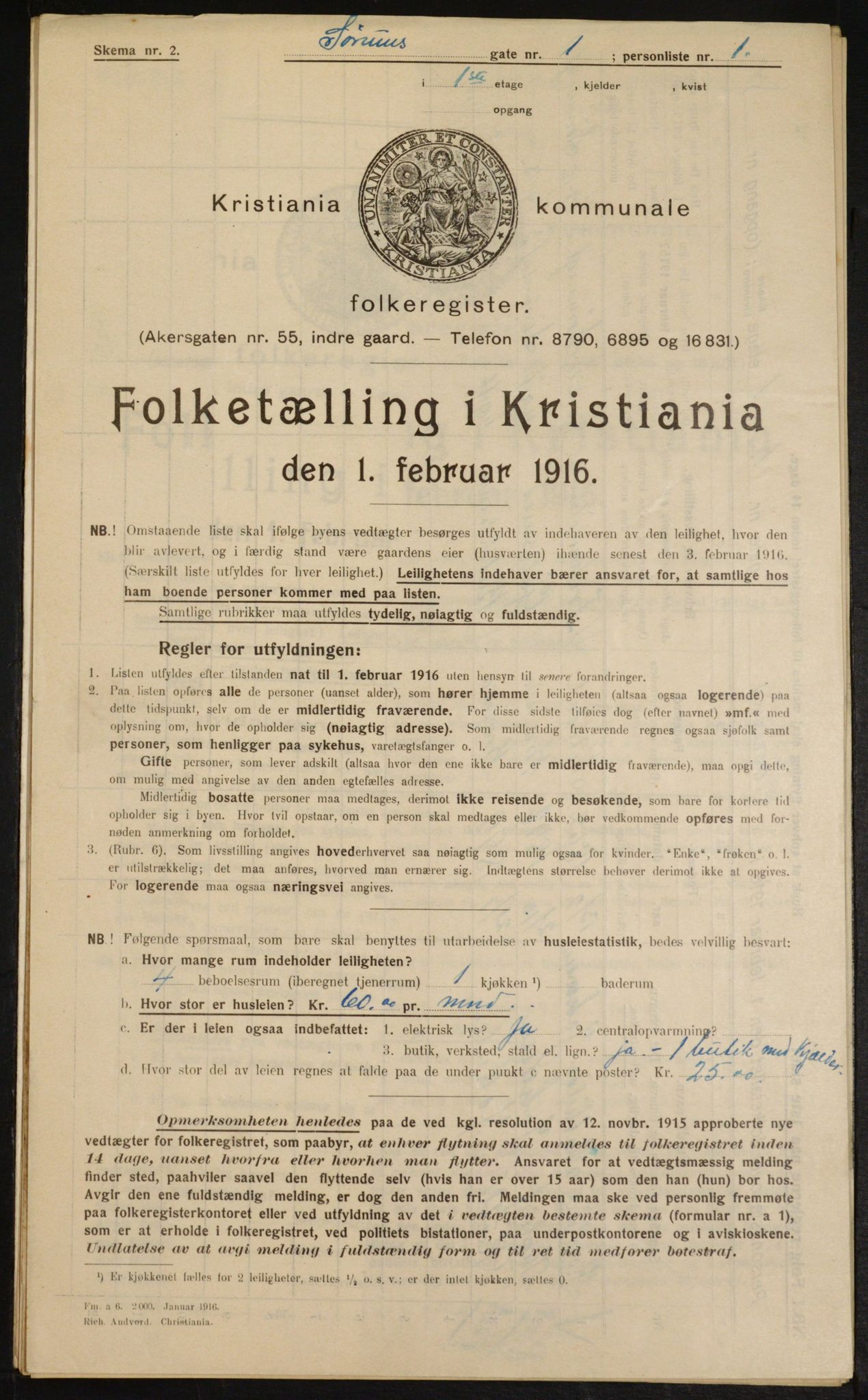 OBA, Kommunal folketelling 1.2.1916 for Kristiania, 1916, s. 109890