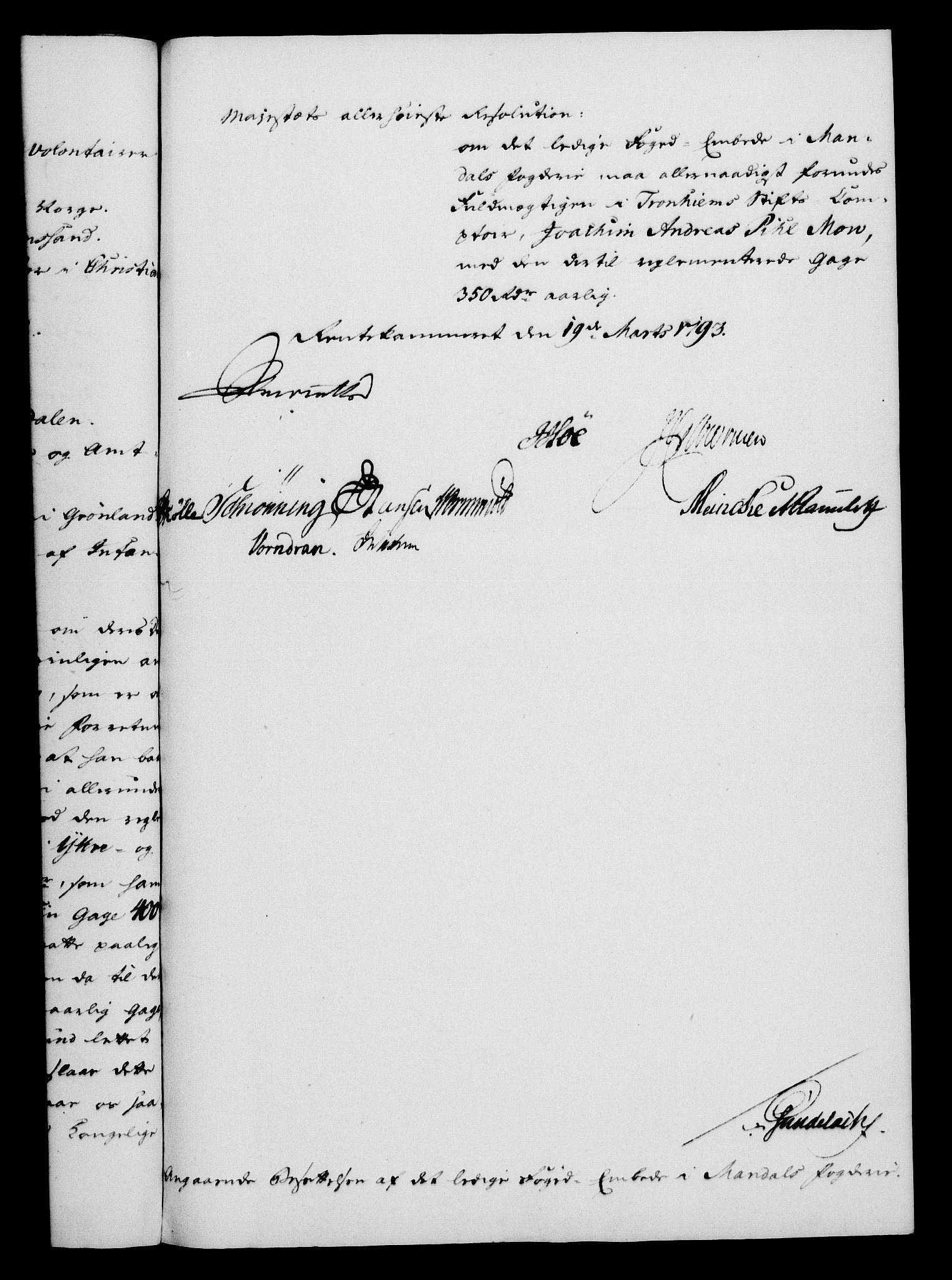 Rentekammeret, Kammerkanselliet, RA/EA-3111/G/Gf/Gfa/L0075: Norsk relasjons- og resolusjonsprotokoll (merket RK 52.75), 1793, s. 88
