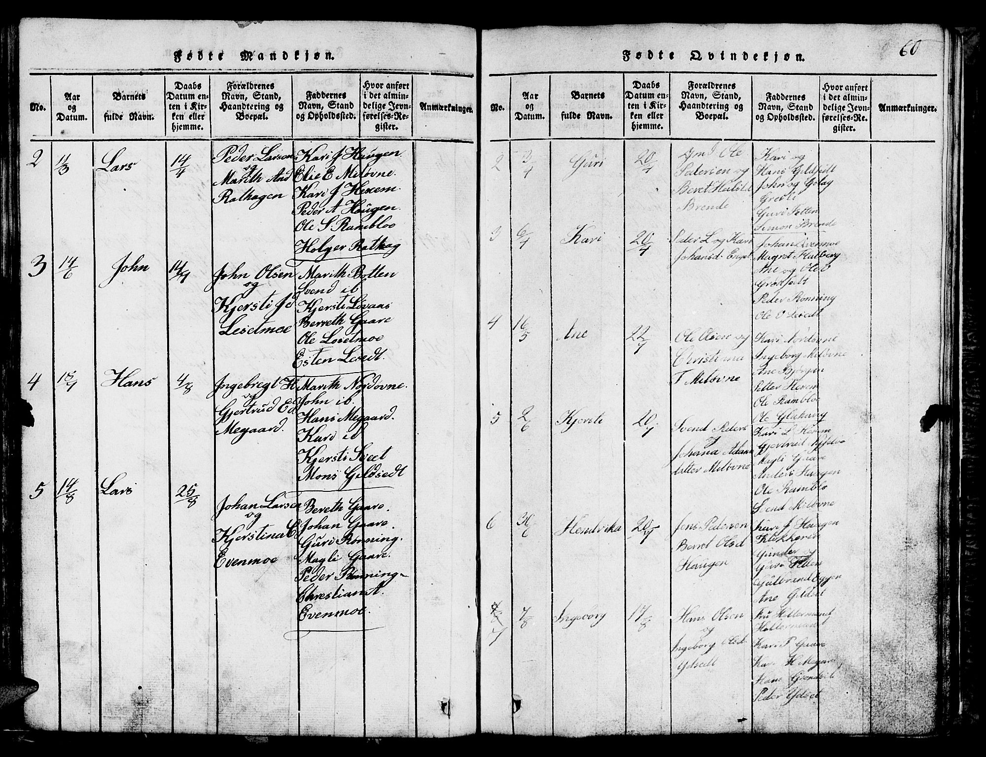 Ministerialprotokoller, klokkerbøker og fødselsregistre - Sør-Trøndelag, SAT/A-1456/685/L0976: Klokkerbok nr. 685C01, 1817-1878, s. 60