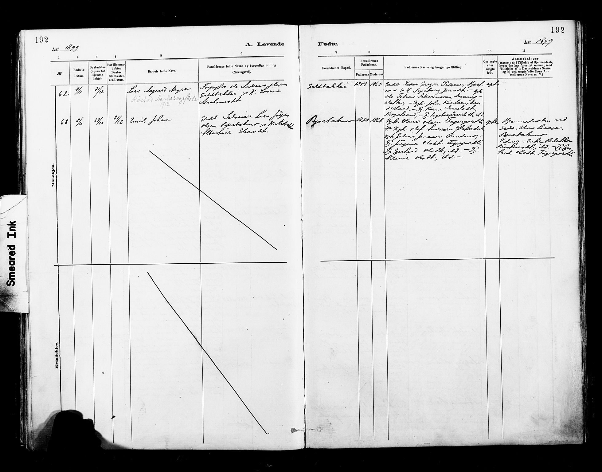 Ministerialprotokoller, klokkerbøker og fødselsregistre - Nordland, AV/SAT-A-1459/827/L0400: Ministerialbok nr. 827A12, 1883-1903, s. 192