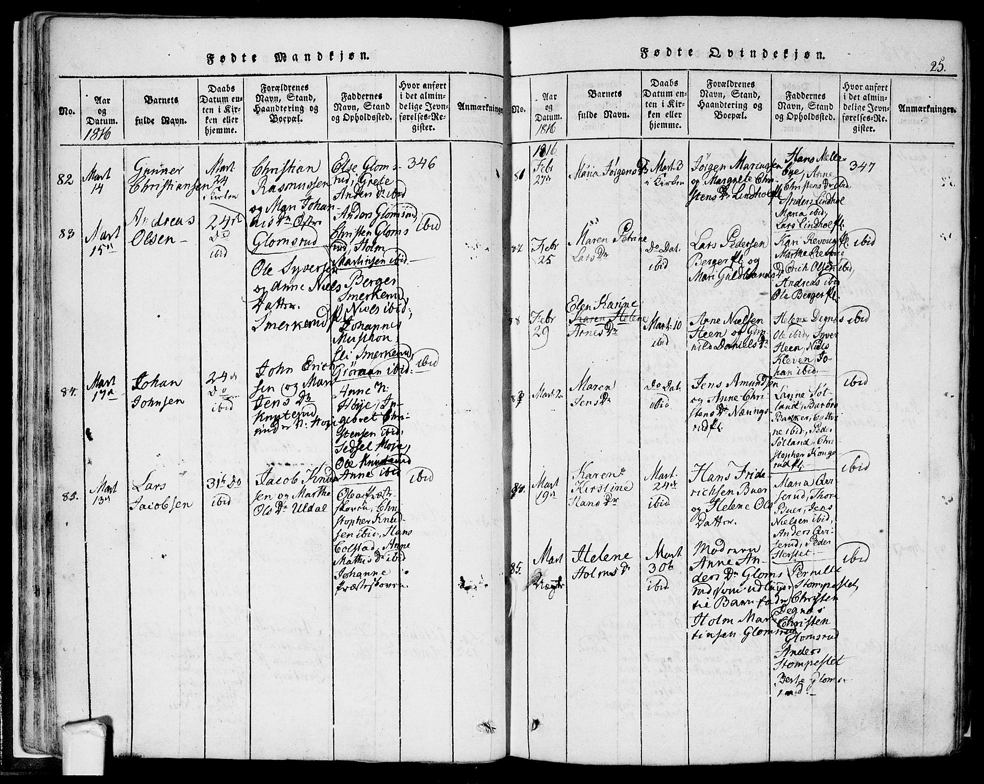 Eidsberg prestekontor Kirkebøker, SAO/A-10905/F/Fa/L0007: Ministerialbok nr. I 7, 1814-1832, s. 25