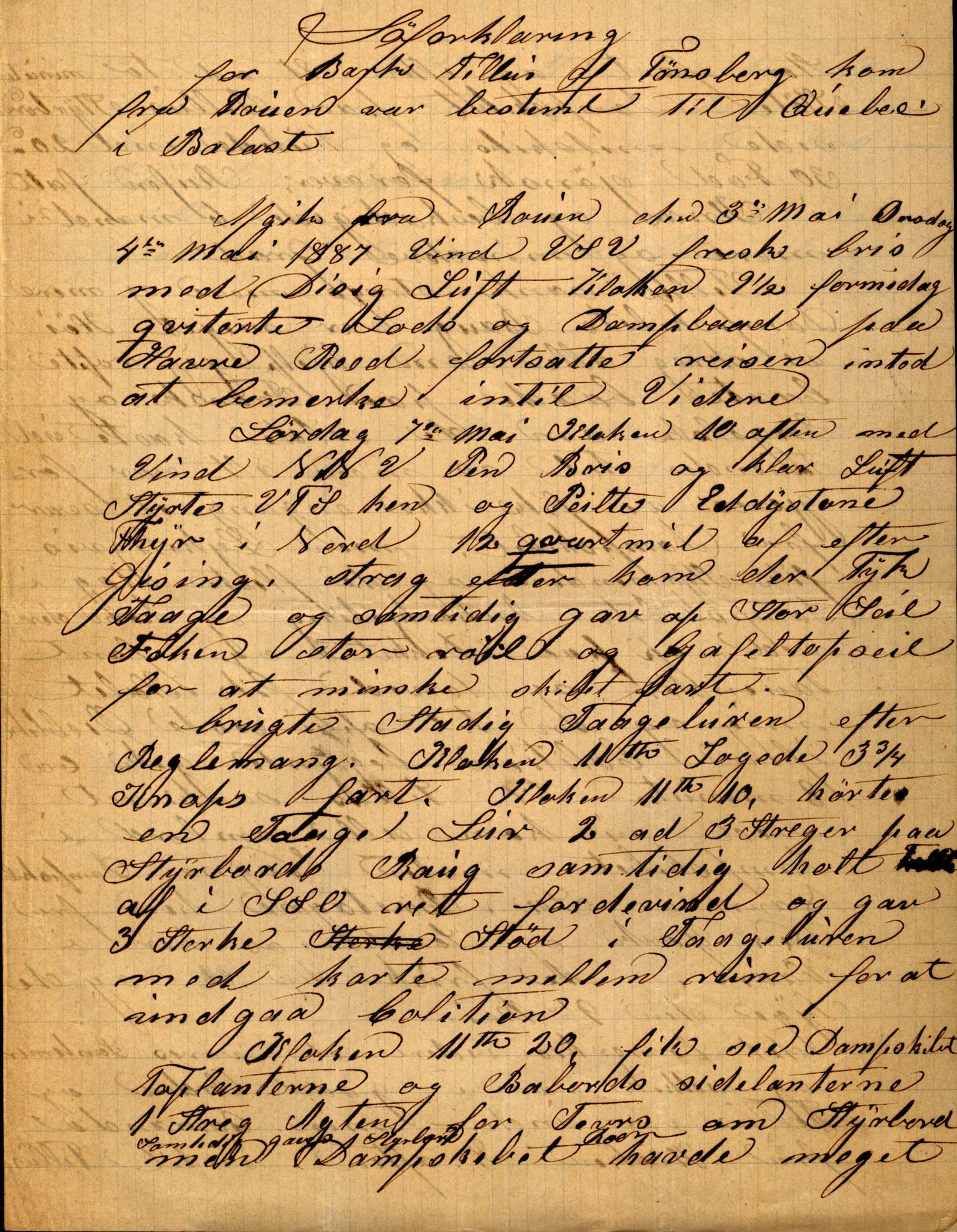Pa 63 - Østlandske skibsassuranceforening, VEMU/A-1079/G/Ga/L0020/0001: Havaridokumenter / Tellus, Telanak, Wilhelmine, 1887, s. 84
