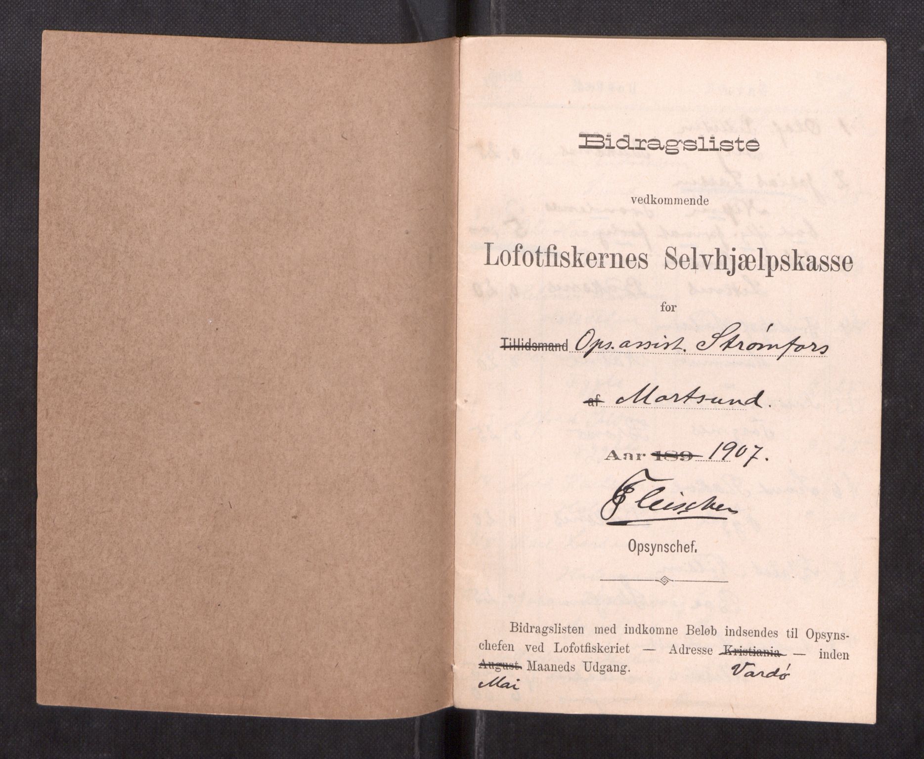 Oppsynssjefen ved Lofotfisket, AV/SAT-A-6224/D/L0173: Lofotfiskernes Selvhjelpskasse, 1885-1912, s. 498