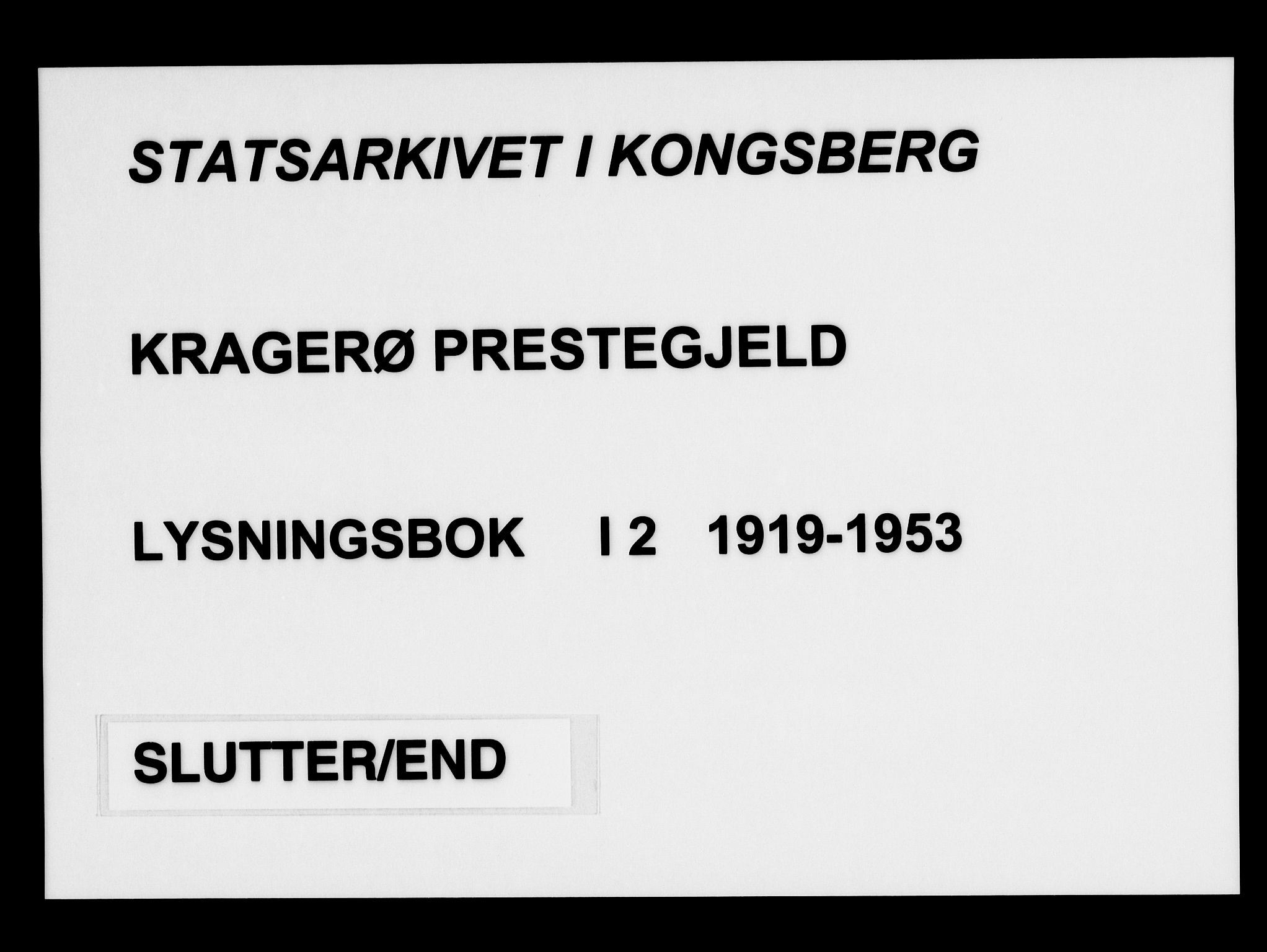 Kragerø kirkebøker, AV/SAKO-A-278/H/Ha/L0002: Lysningsprotokoll nr. I 2, 1919-1953