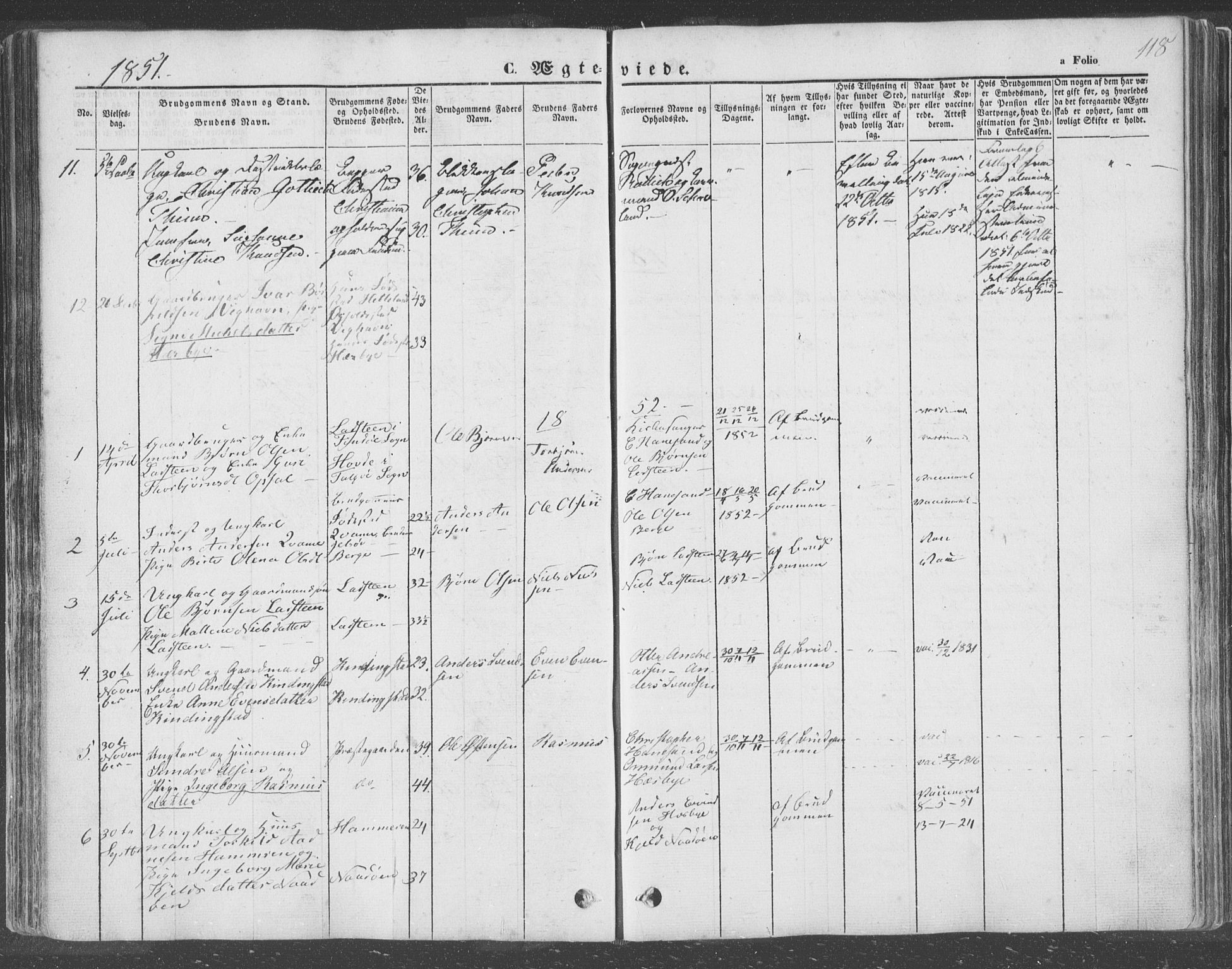 Finnøy sokneprestkontor, AV/SAST-A-101825/H/Ha/Haa/L0007: Ministerialbok nr. A 7, 1847-1862, s. 118