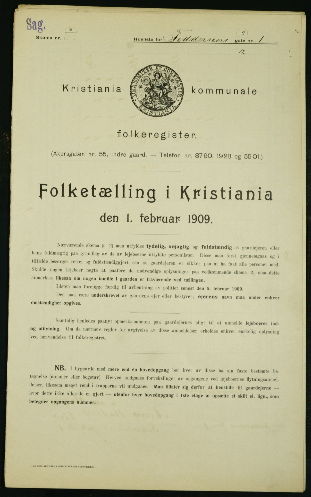 OBA, Kommunal folketelling 1.2.1909 for Kristiania kjøpstad, 1909, s. 21621